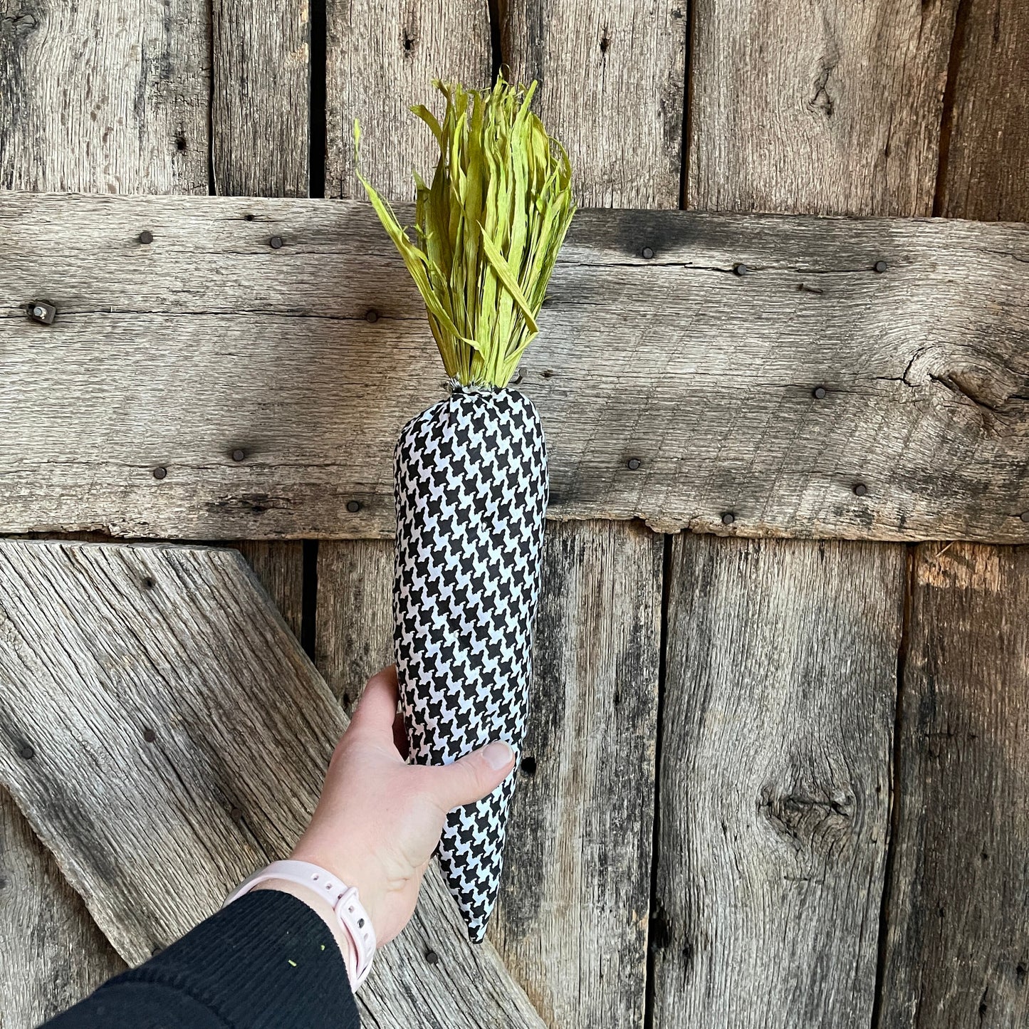 Houndstooth Carrot, Easter Decor, Easter Carrot