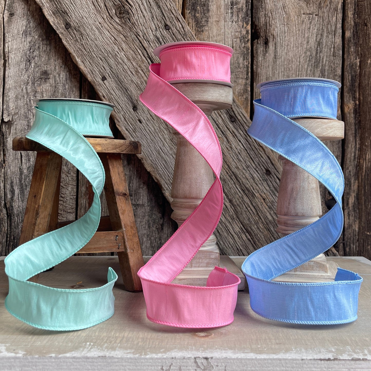 10 Yards, 1.5 inch dupioni ribbon, designer ribbon, spring ribbon, summer ribbon, wreath supply, floral supply, jewel tones