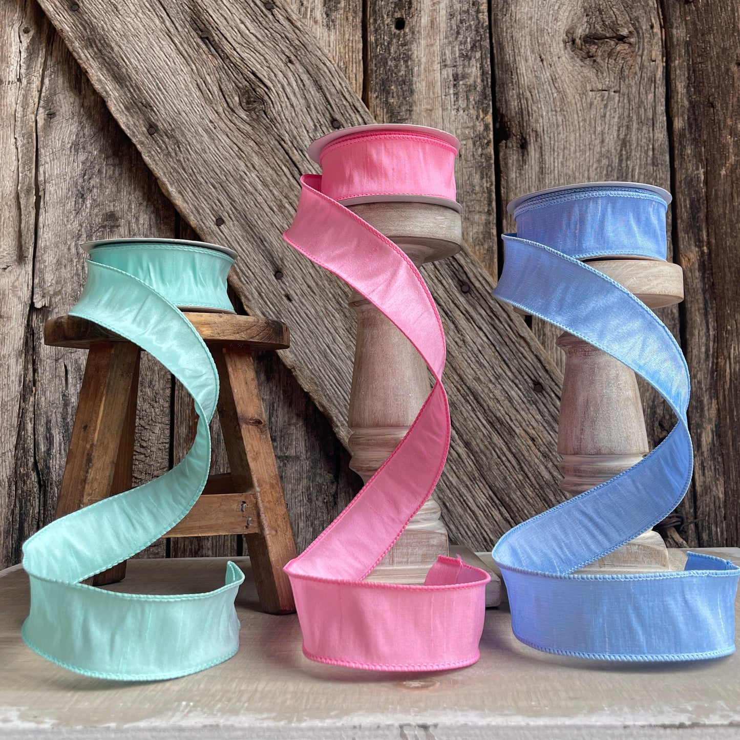 10 Yards, 1.5 inch dupioni ribbon, designer ribbon, spring ribbon, summer ribbon, wreath supply, floral supply, jewel tones