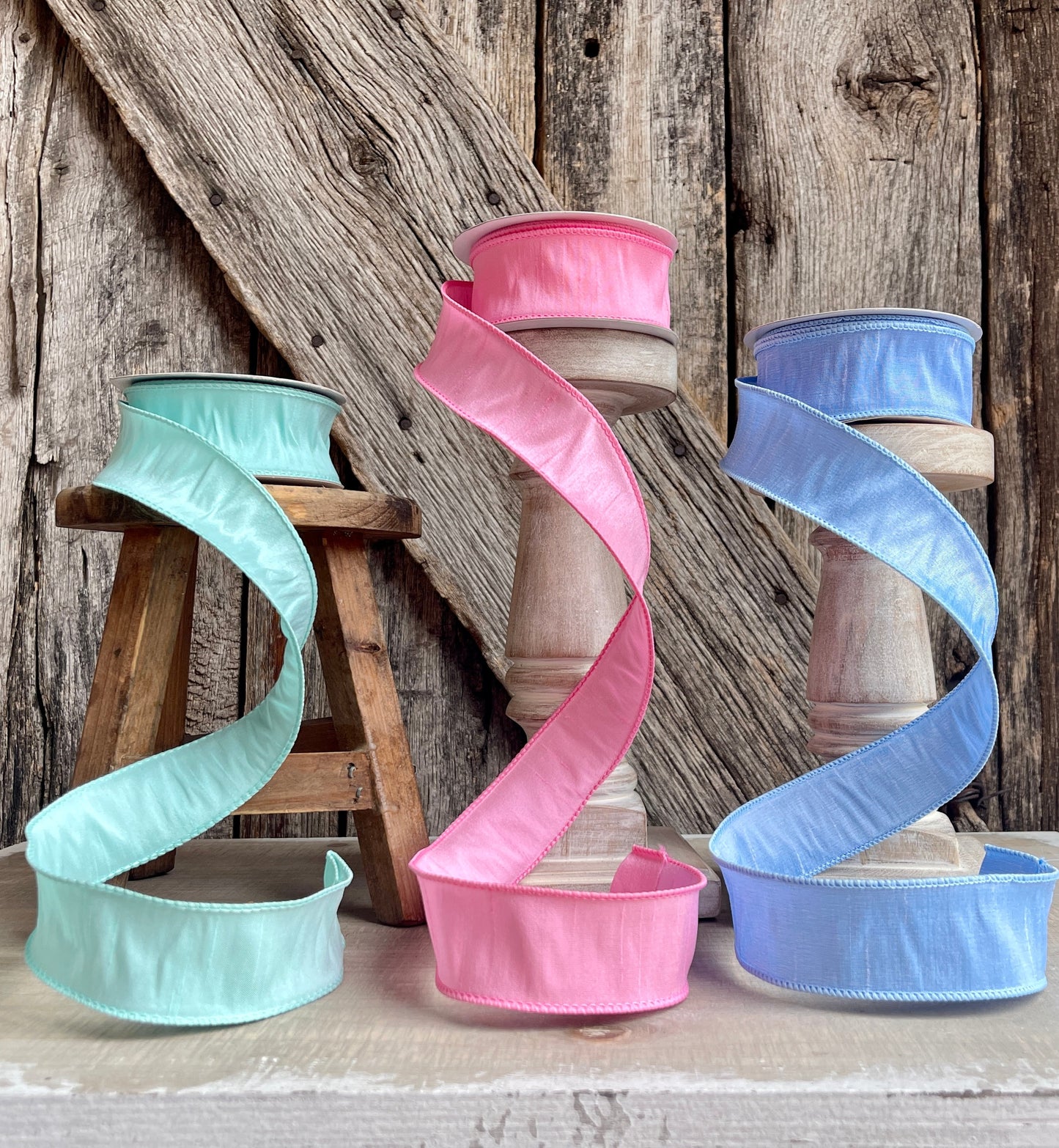 10 Yards, 1.5 inch dupioni ribbon, designer ribbon, spring ribbon, summer ribbon, wreath supply, floral supply, jewel tones