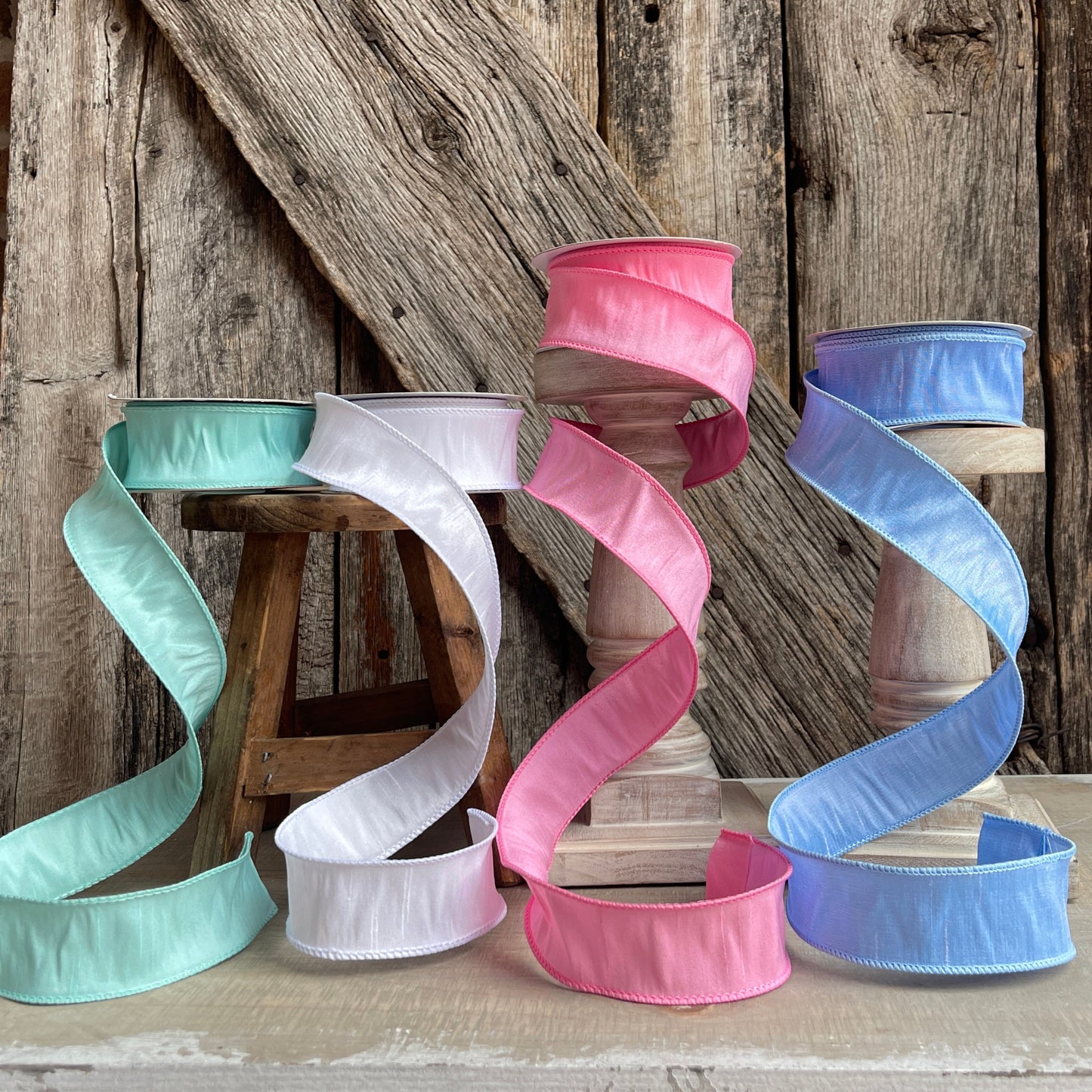 10 Yards, 1.5 inch dupioni ribbon, designer ribbon, spring ribbon, summer ribbon, wreath supply, floral supply, jewel tones
