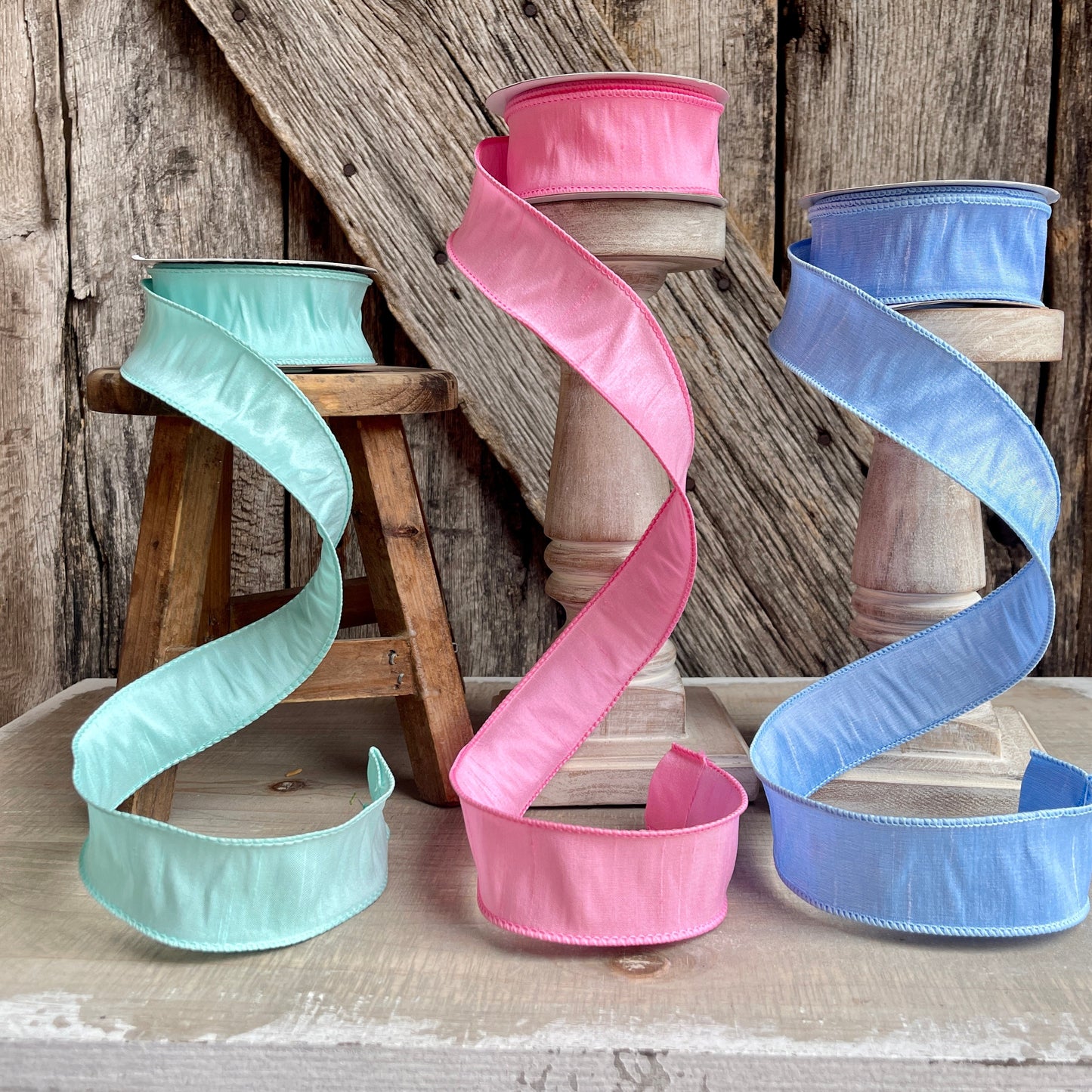 10 Yards, 1.5 inch dupioni ribbon, designer ribbon, spring ribbon, summer ribbon, wreath supply, floral supply, jewel tones