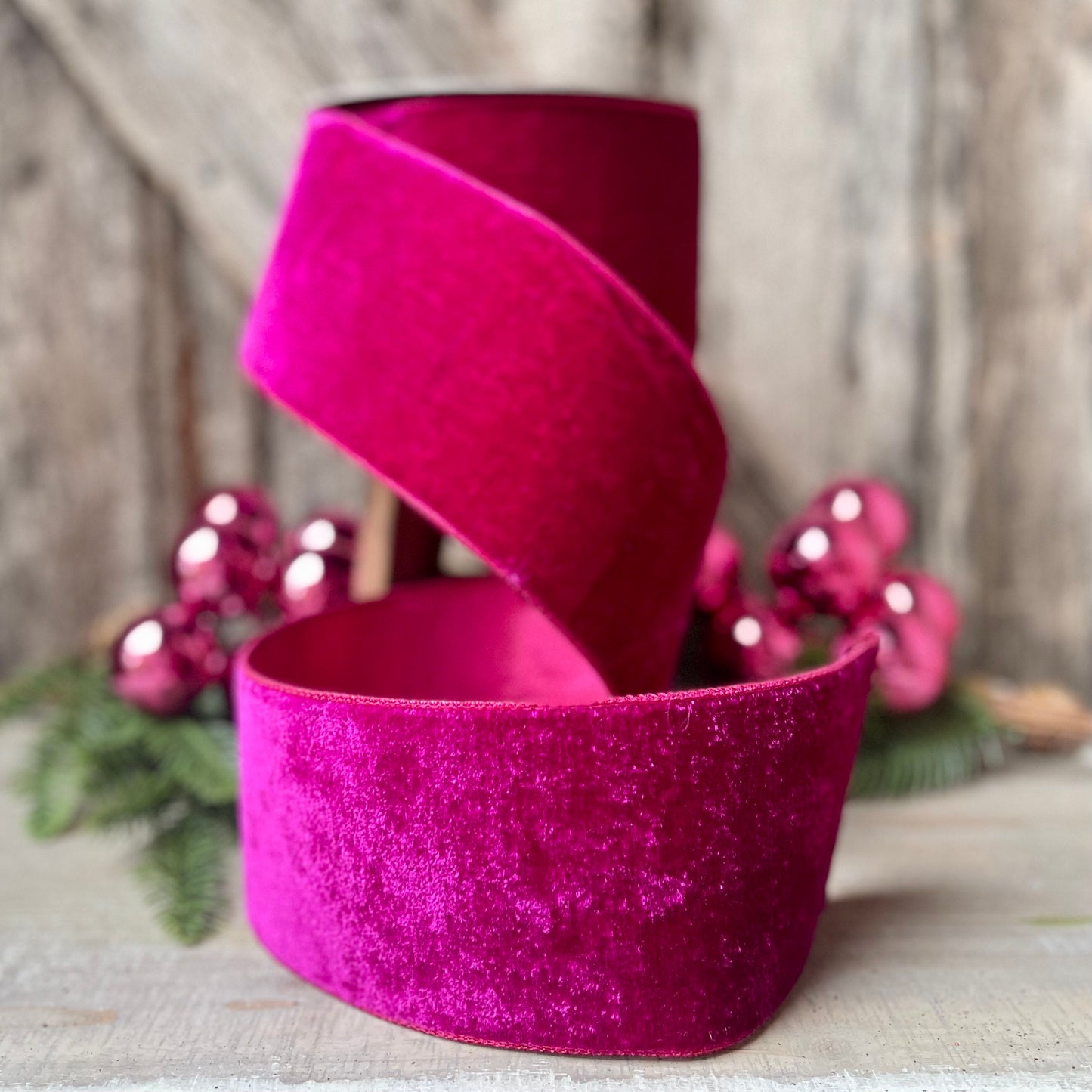 4" Hot Pink Velvet, Velvet Luster, Farrisilk Velvet