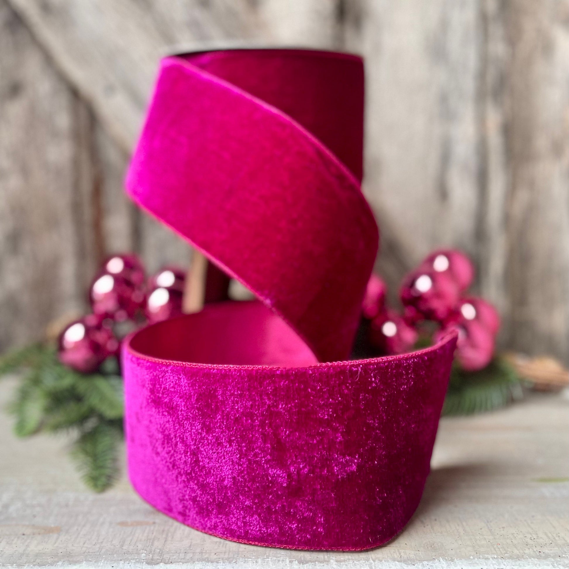 4" Hot Pink Velvet, Velvet Luster, Farrisilk Velvet
