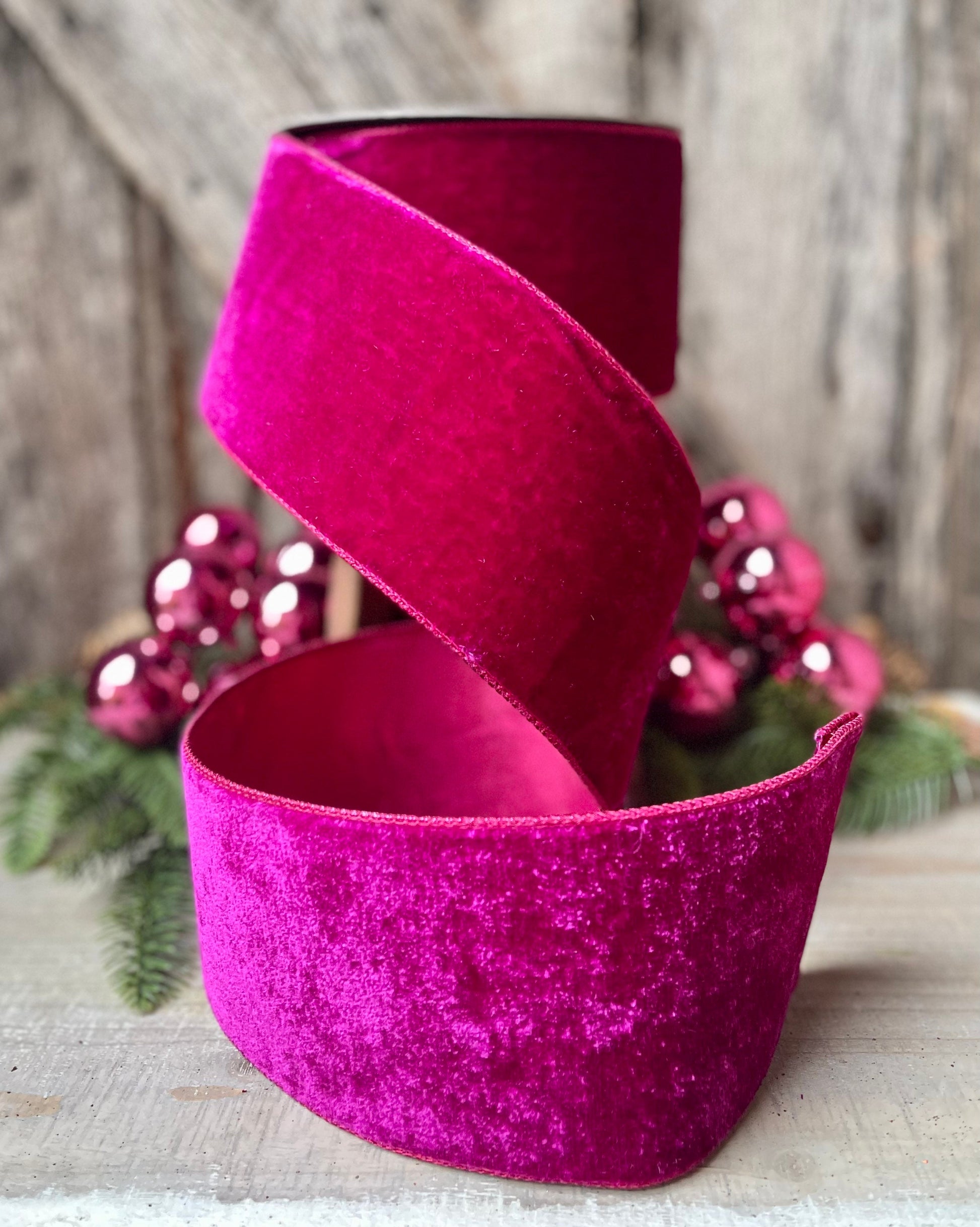 4" Hot Pink Velvet, Velvet Luster, Farrisilk Velvet