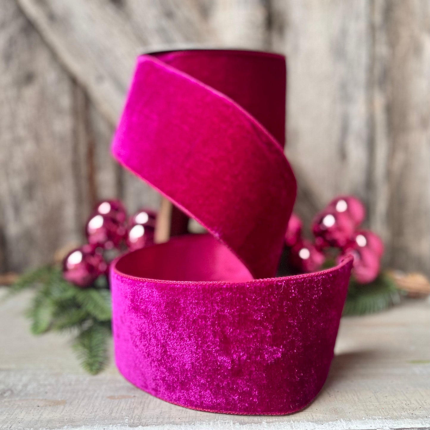 4" Hot Pink Velvet, Velvet Luster, Farrisilk Velvet