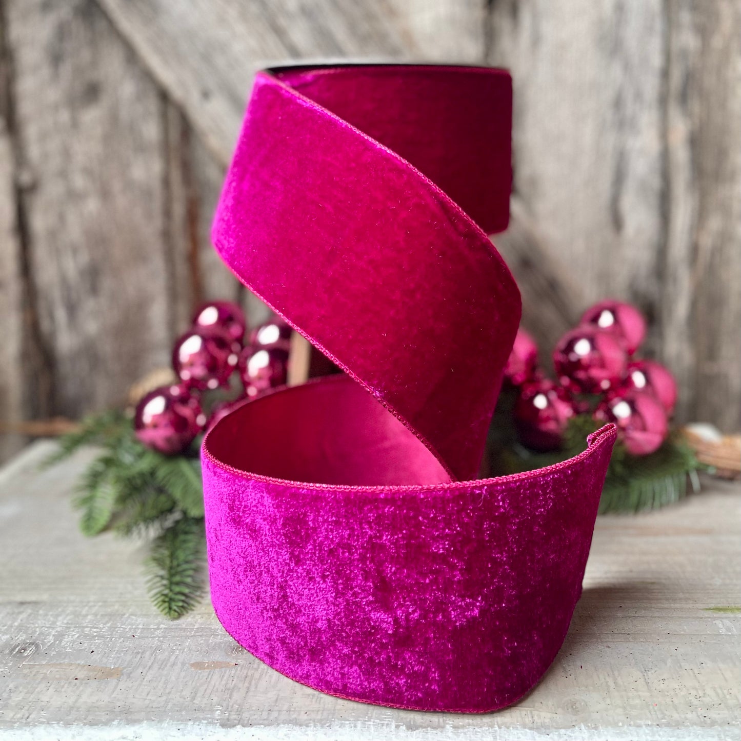 4" Hot Pink Velvet, Velvet Luster, Farrisilk Velvet