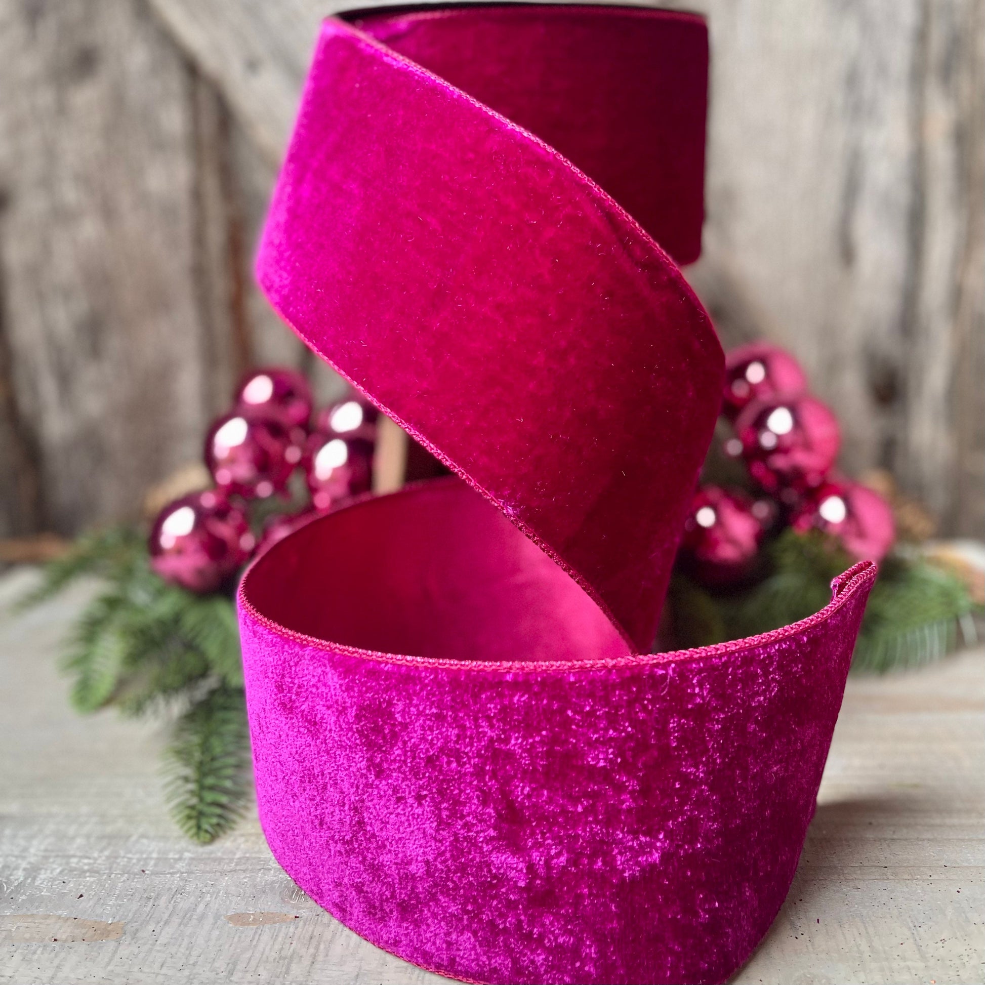 4" Hot Pink Velvet, Velvet Luster, Farrisilk Velvet