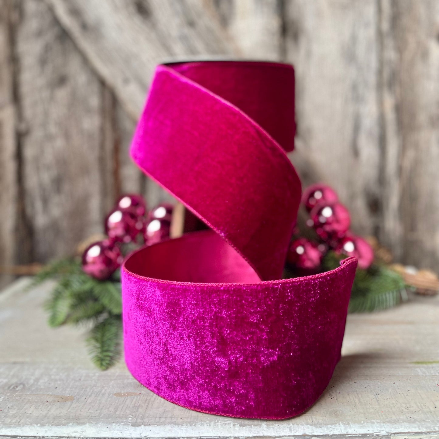 4" Hot Pink Velvet, Velvet Luster, Farrisilk Velvet