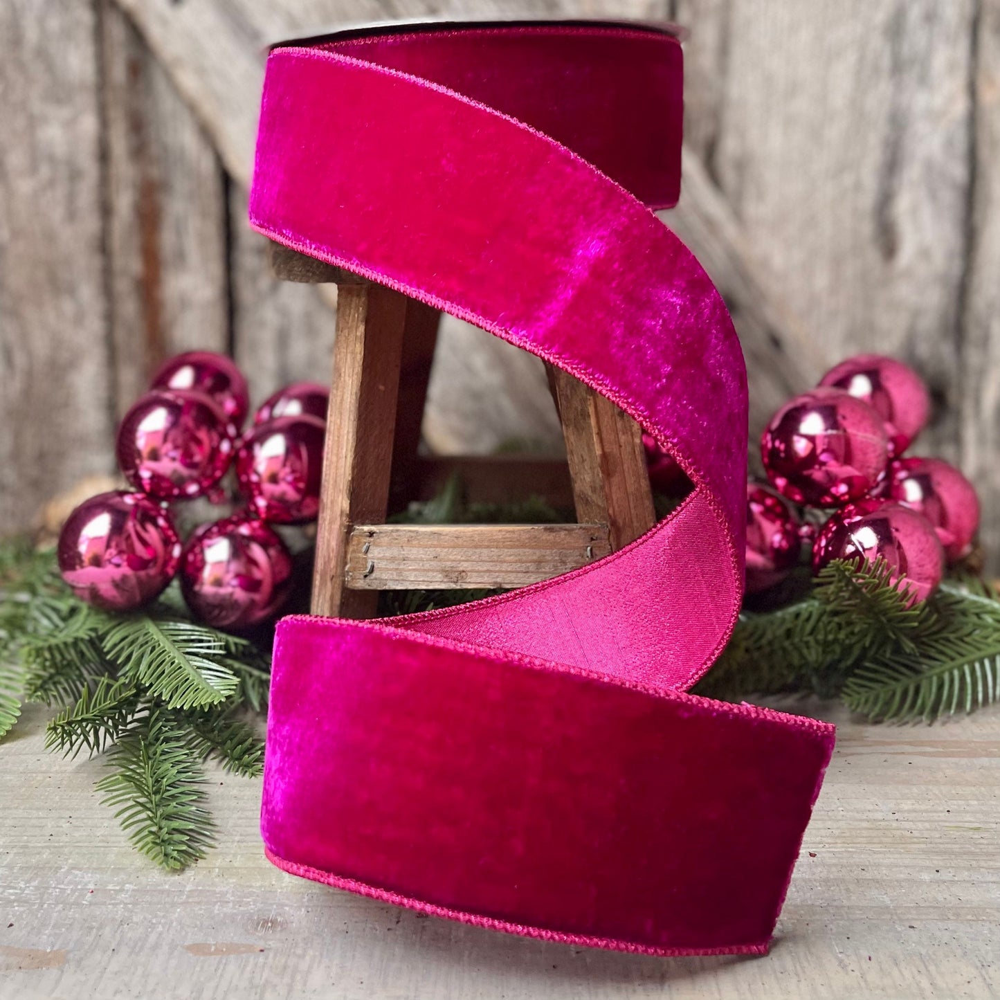 2.5" Hot Pink Velvet, Velvet Luster, Farrisilk Velvet