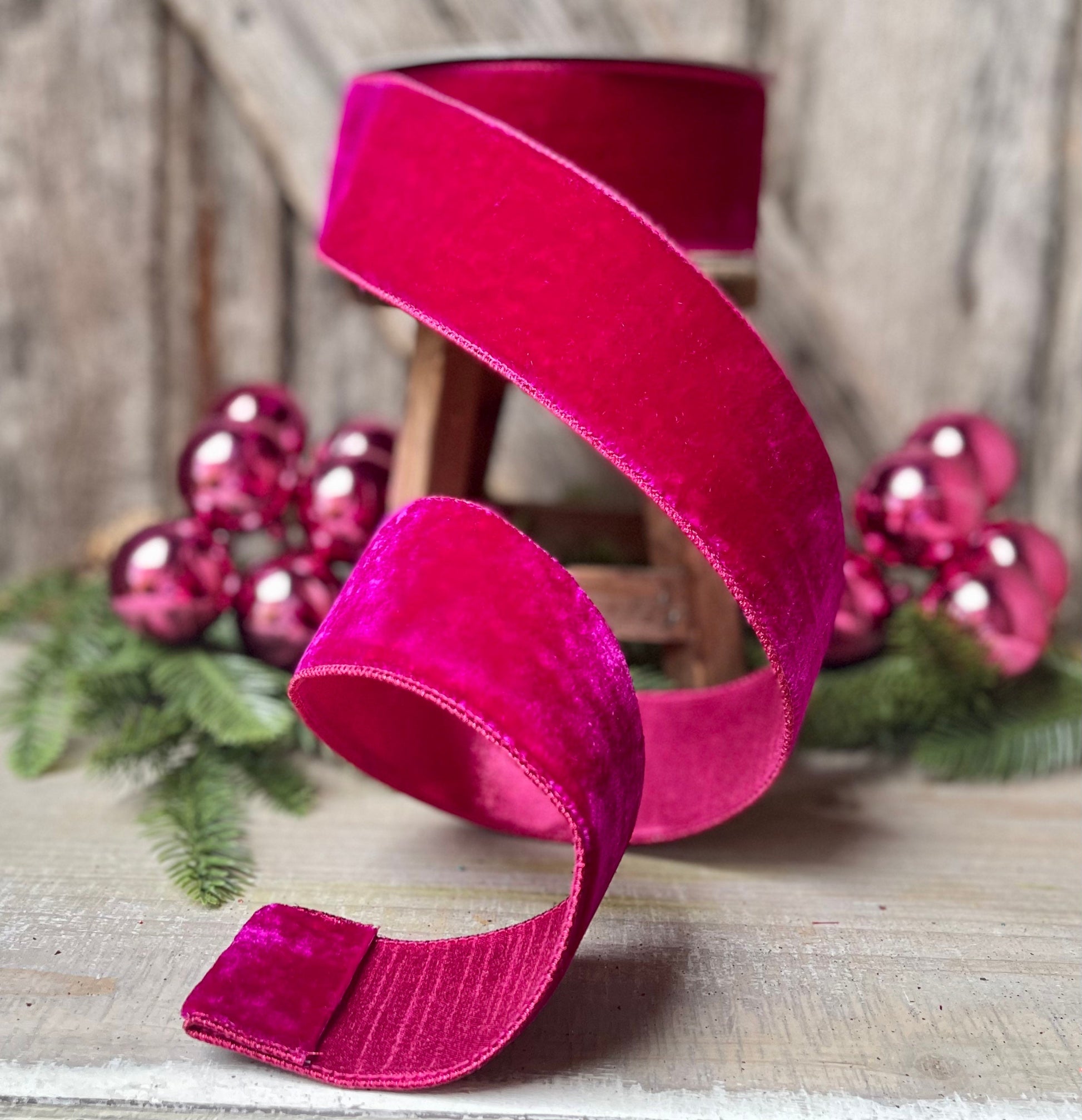2.5" Hot Pink Velvet, Velvet Luster, Farrisilk Velvet