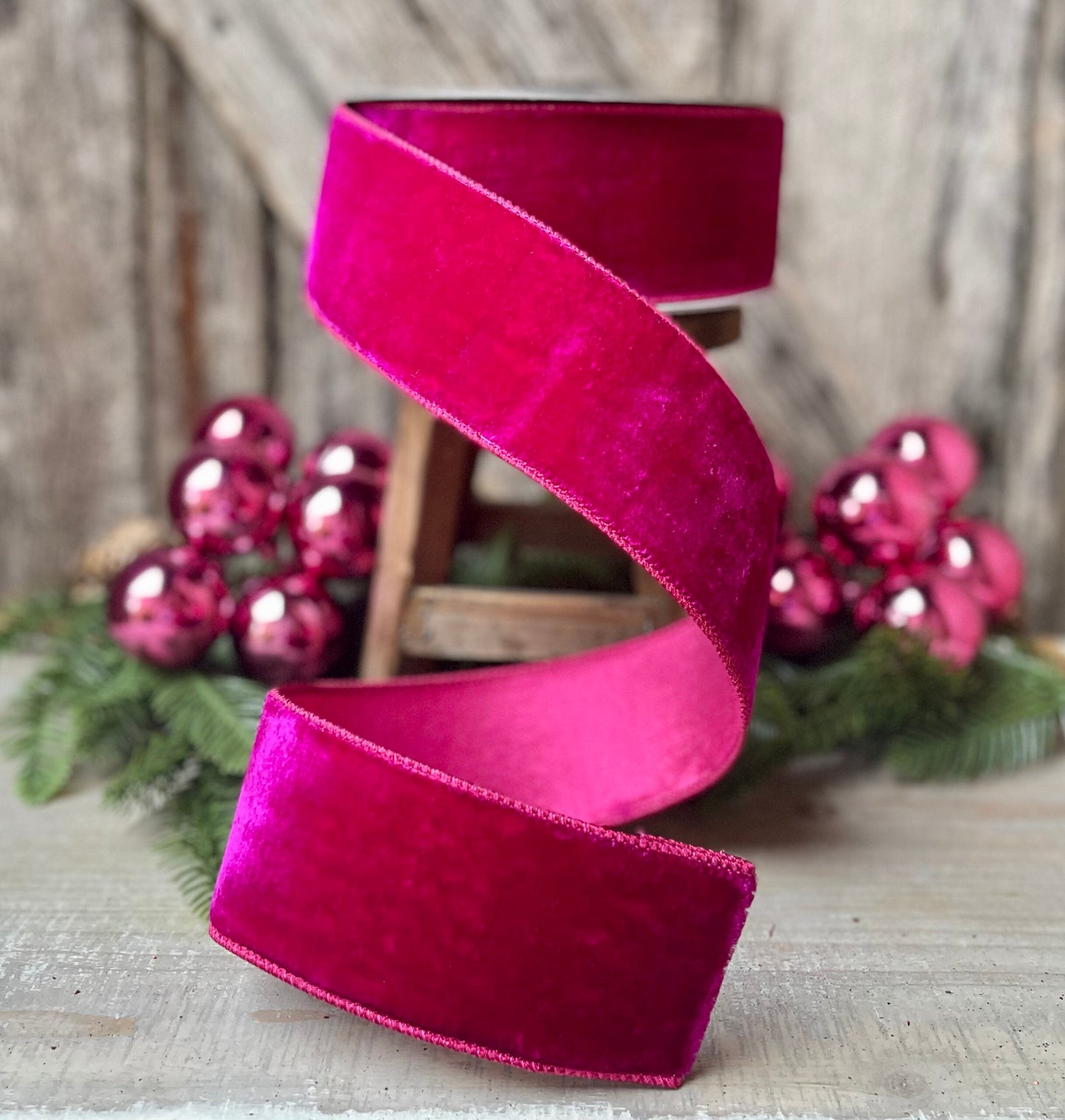 2.5" Hot Pink Velvet, Velvet Luster, Farrisilk Velvet