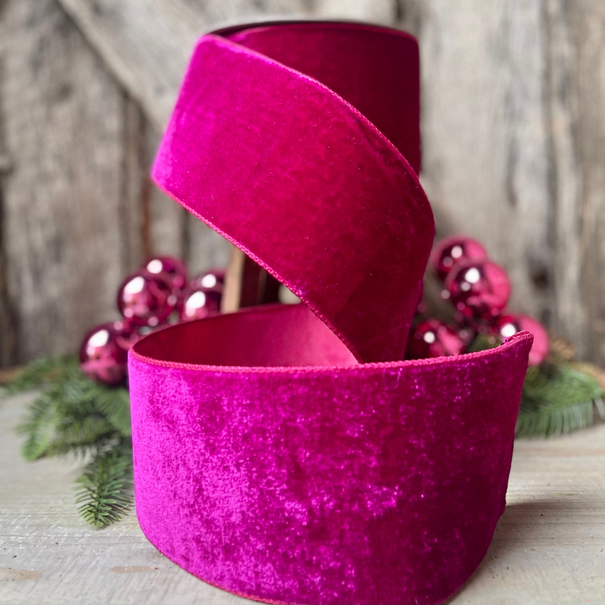 4" Hot Pink Velvet, Velvet Luster, Farrisilk Velvet