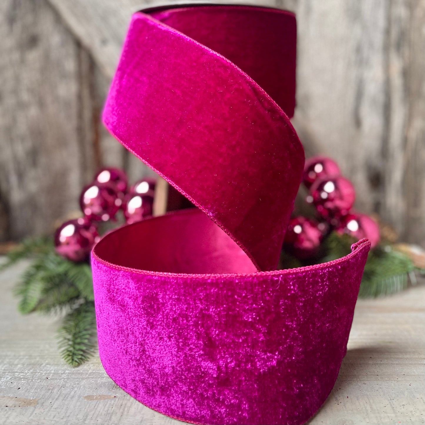 4" Hot Pink Velvet, Velvet Luster, Farrisilk Velvet
