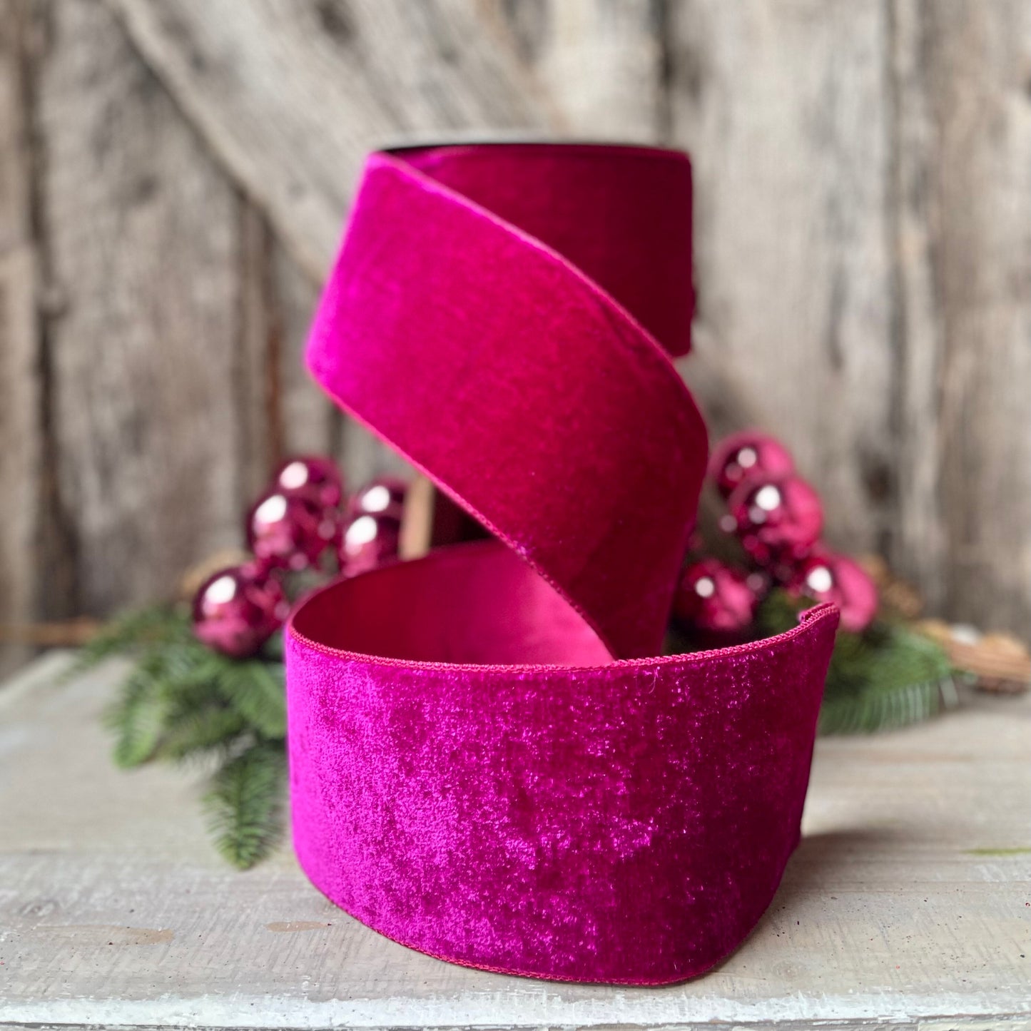 4" Hot Pink Velvet, Velvet Luster, Farrisilk Velvet