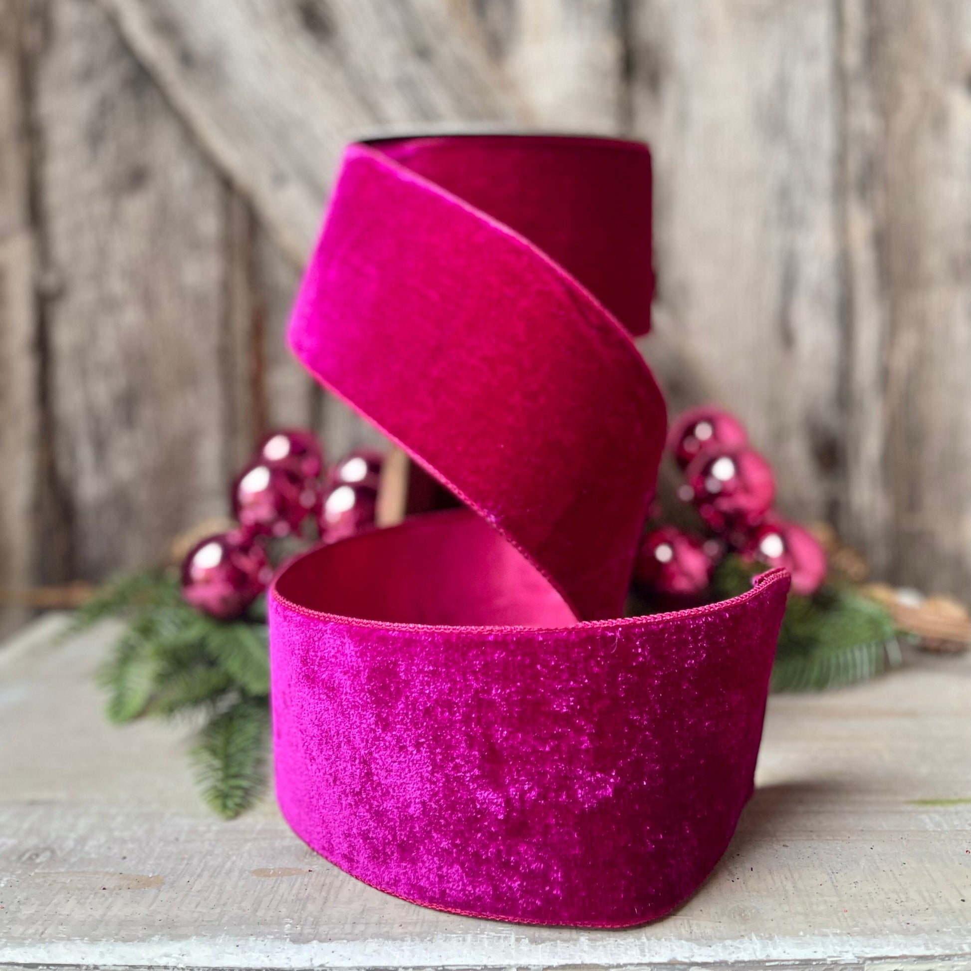 4" Hot Pink Velvet, Velvet Luster, Farrisilk Velvet