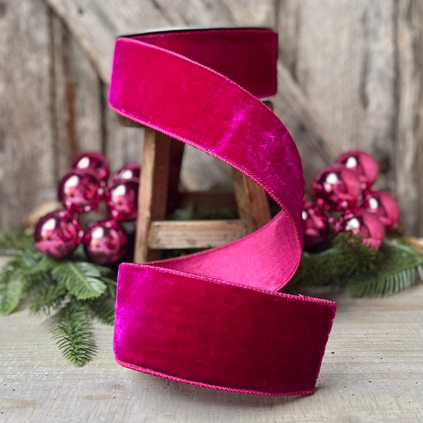 2.5" Hot Pink Velvet, Velvet Luster, Farrisilk Velvet