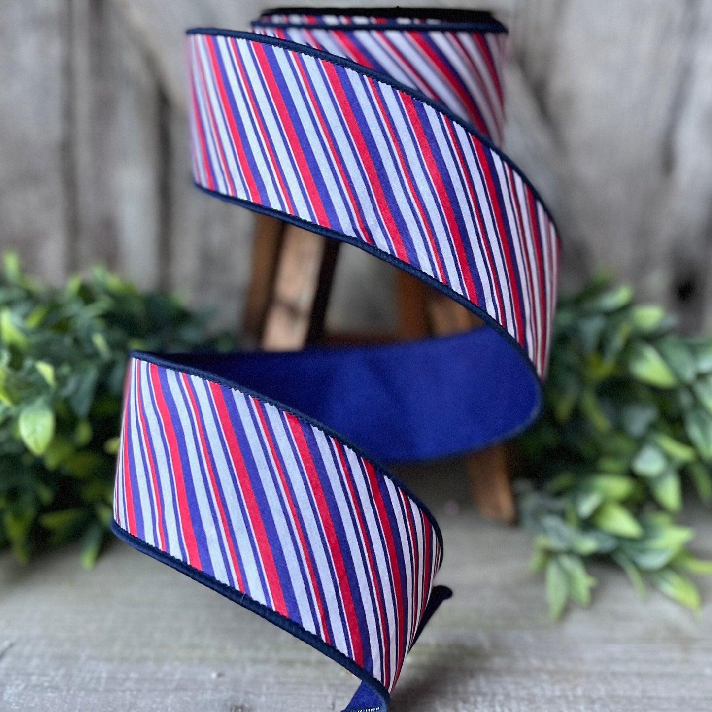 2.5" All American Patriotic Ribbon by Farrisilk, Patriotic Wired Ribbon, American Ribbon, 4th of July ribbon, Americana Decor, Wired Ribbon