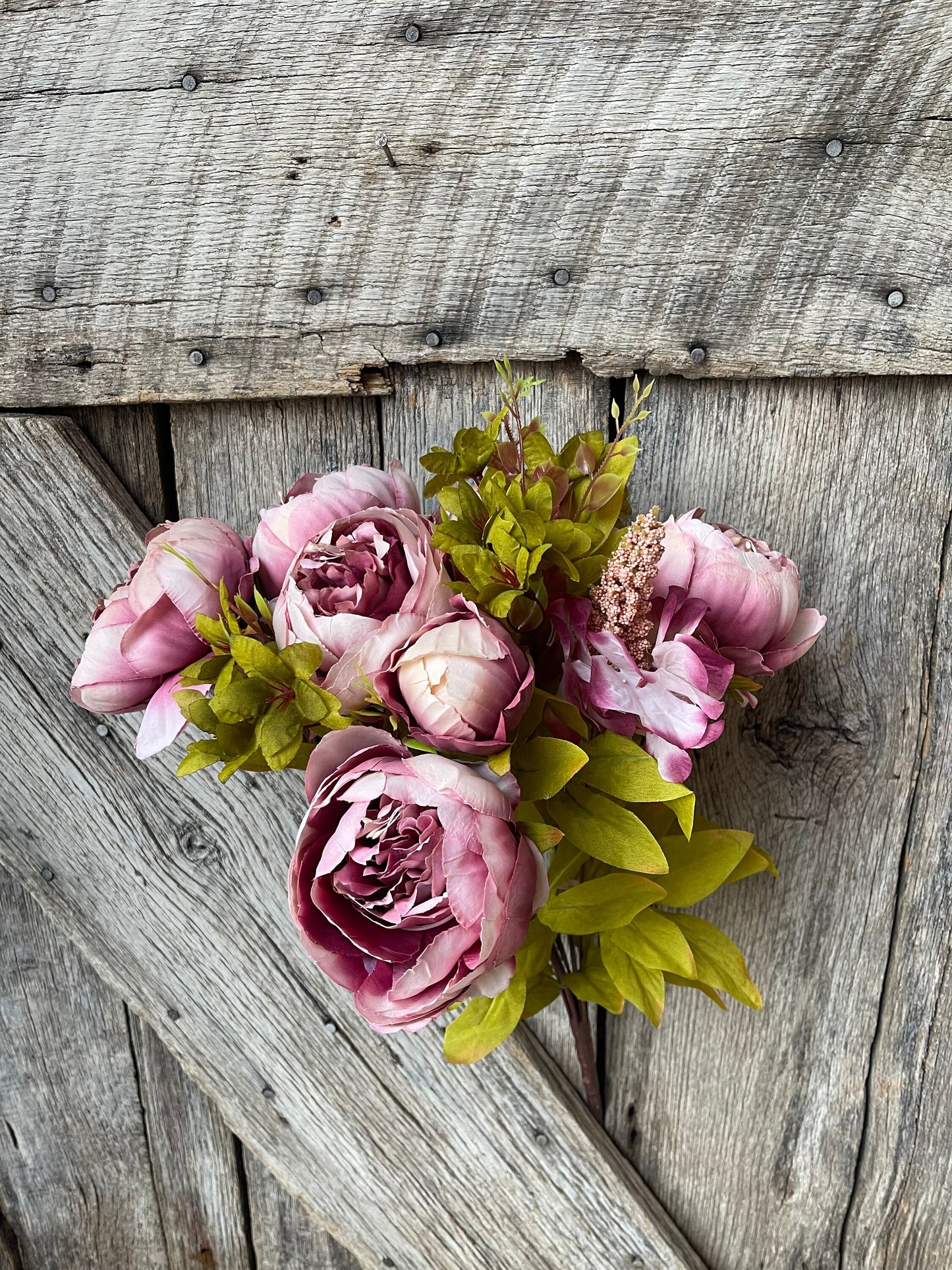 Mauve Blush Peony, Fall Floral Bush, Artificial Floral Bush