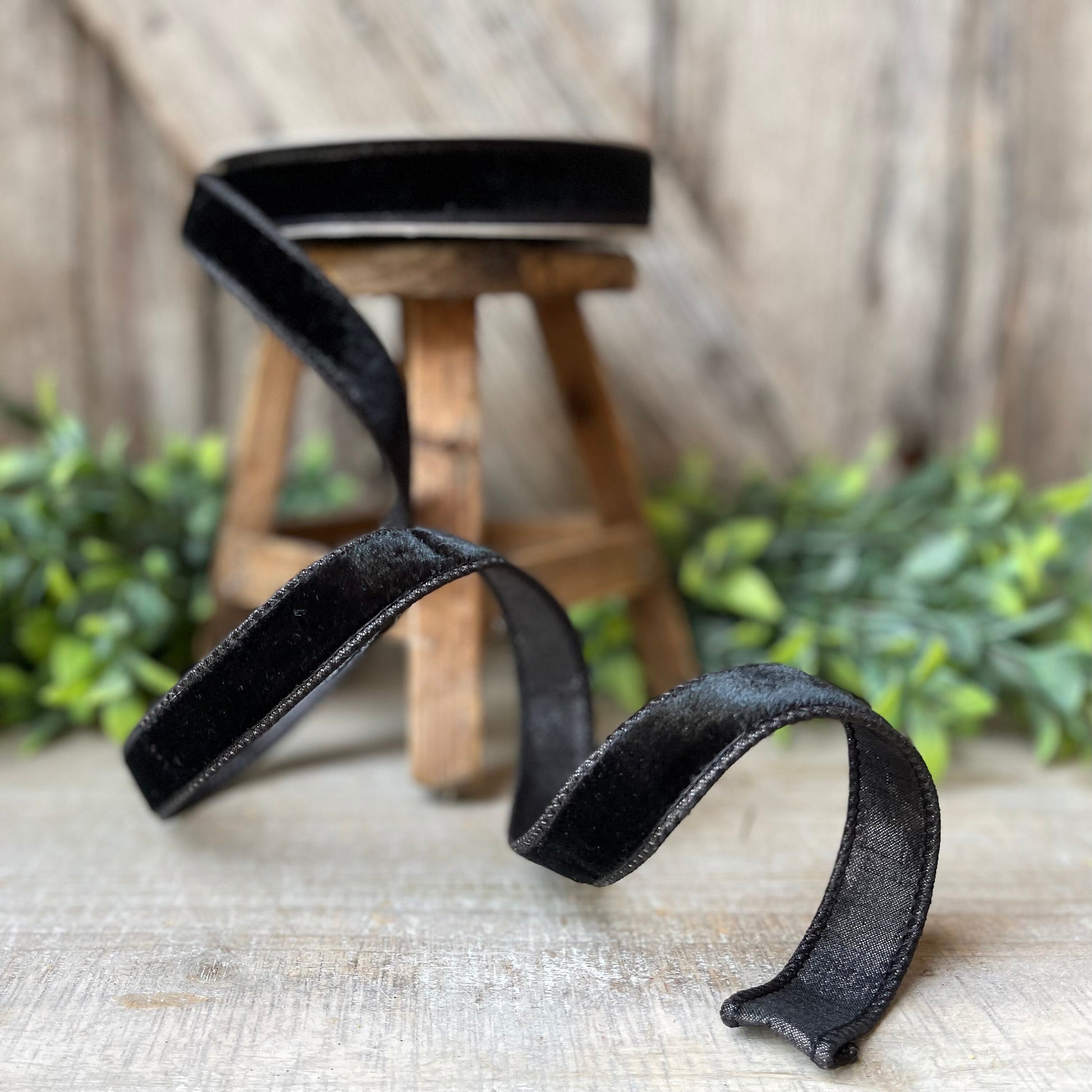 1" Black Velvet RIbbon, Farrisilk Ribbon, Farrisilk Velvet Ribbon