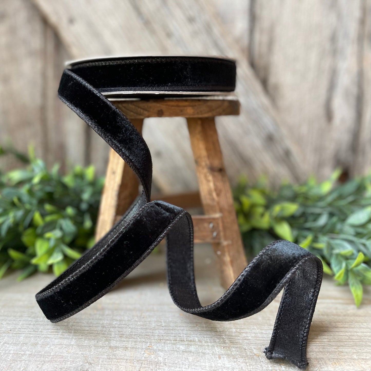 1" Black Velvet RIbbon, Farrisilk Ribbon, Farrisilk Velvet Ribbon