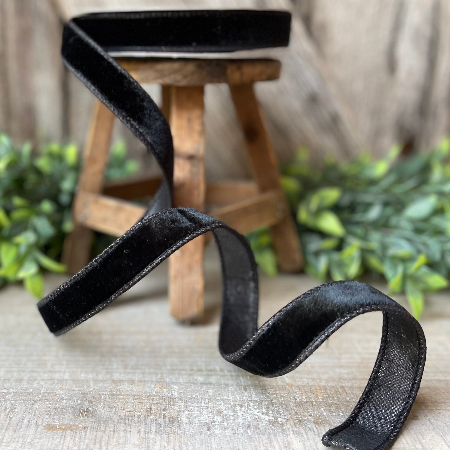 1" Black Velvet RIbbon, Farrisilk Ribbon, Farrisilk Velvet Ribbon