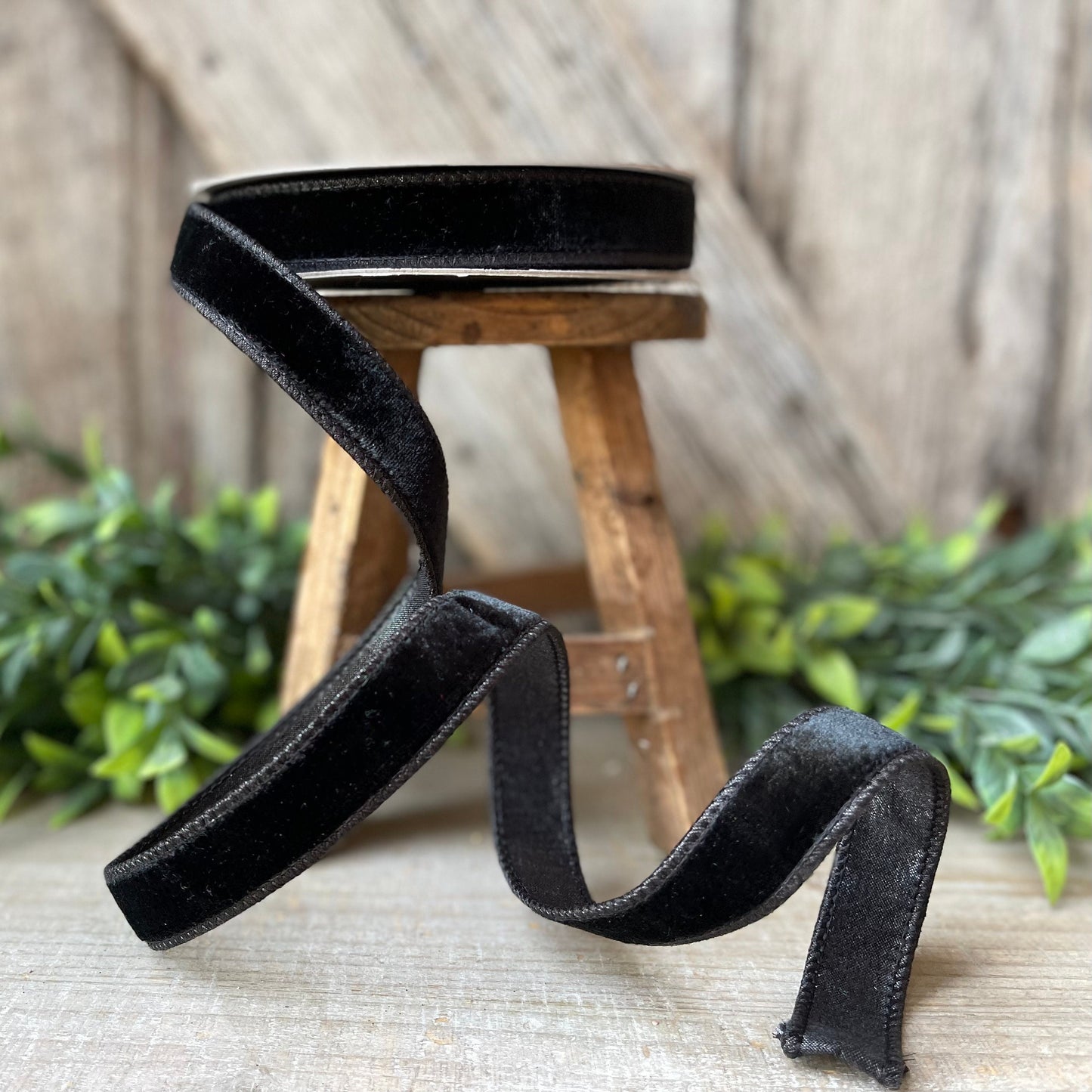 1" Black Velvet RIbbon, Farrisilk Ribbon, Farrisilk Velvet Ribbon