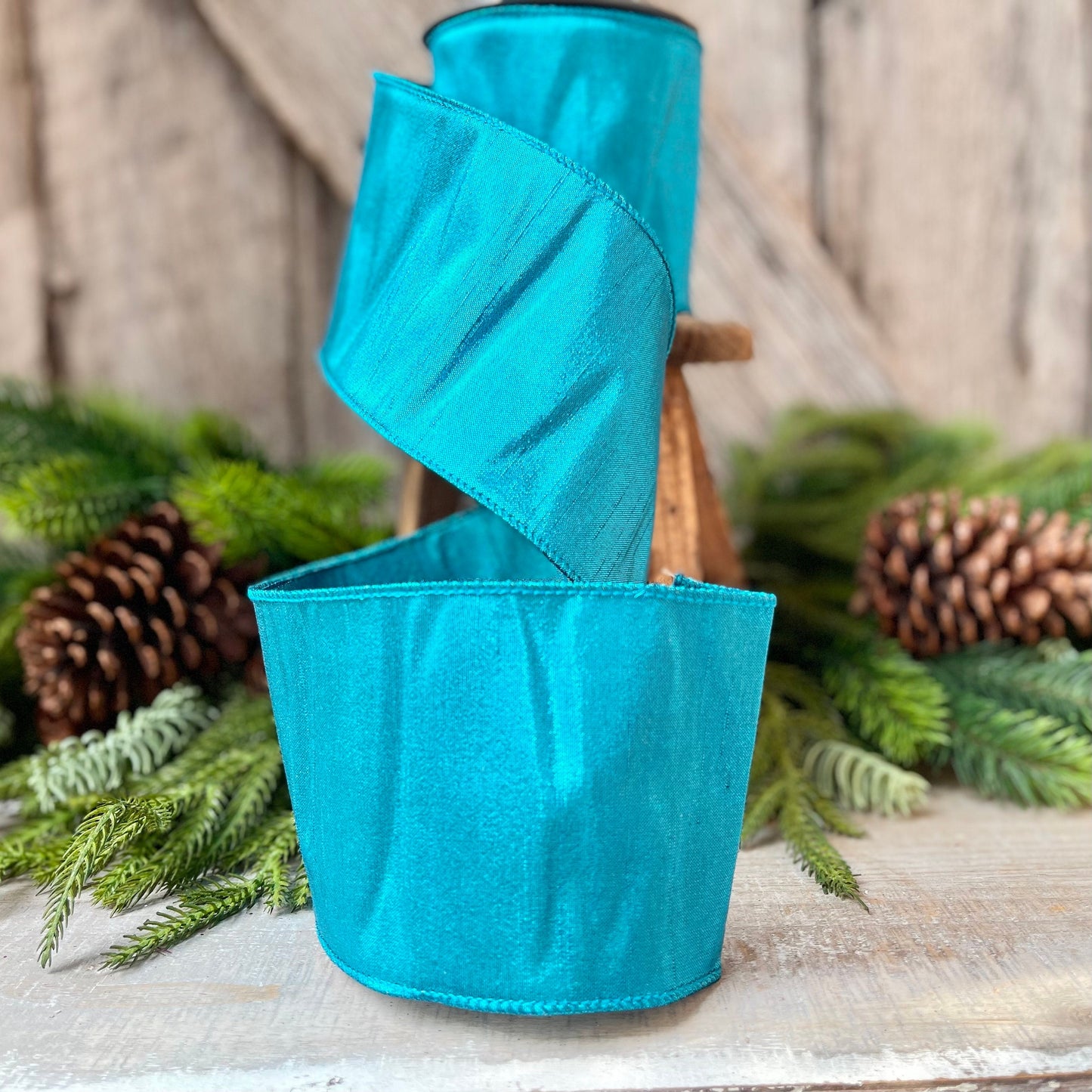 4" Turquoise Luster Ribbon, Farrisilk Ribbon