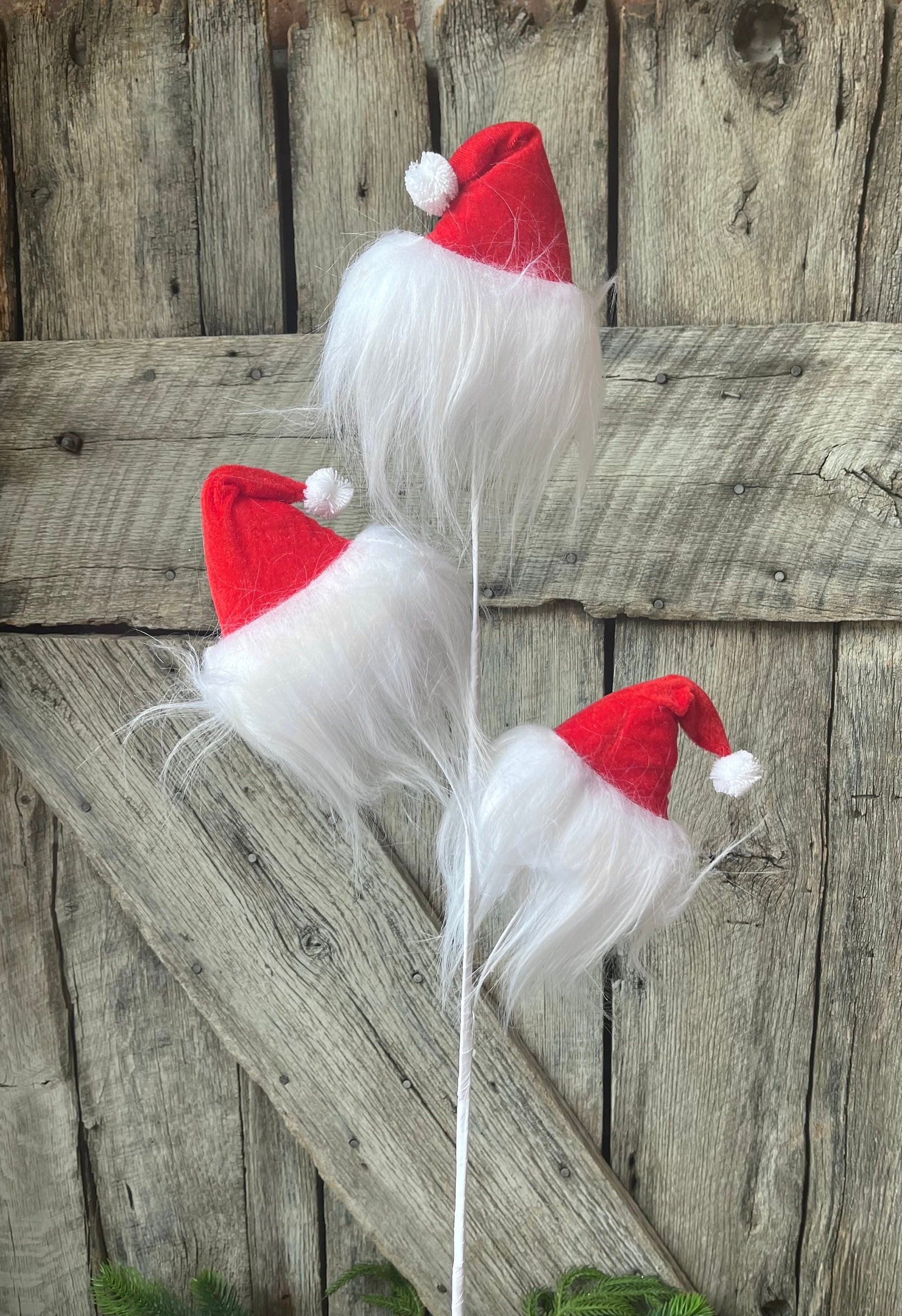 29" Santa Hat Spray, Red White Santa Hat Spray, Christmas Tree Topper
