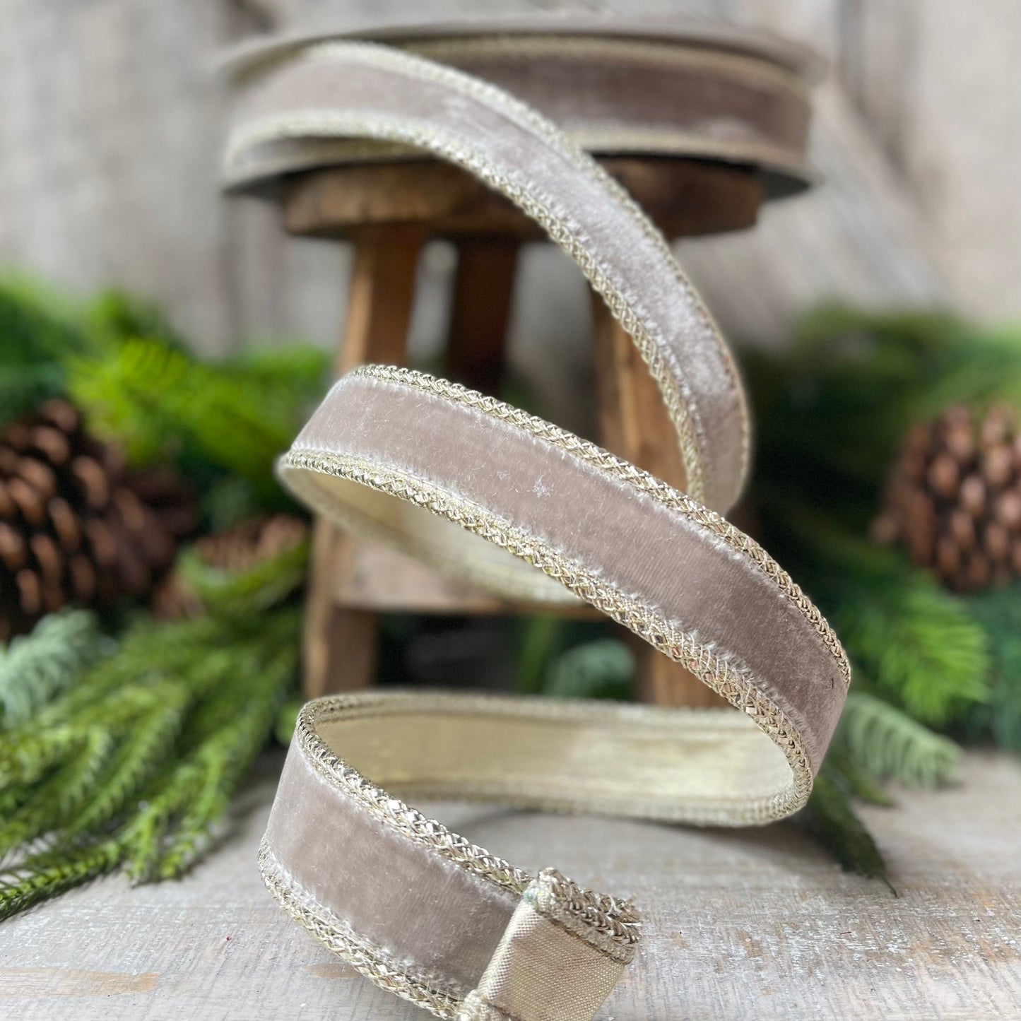 Farrislk 1" Platinum Royal Velvet, Holiday Ribbon, Velvet Ribbon