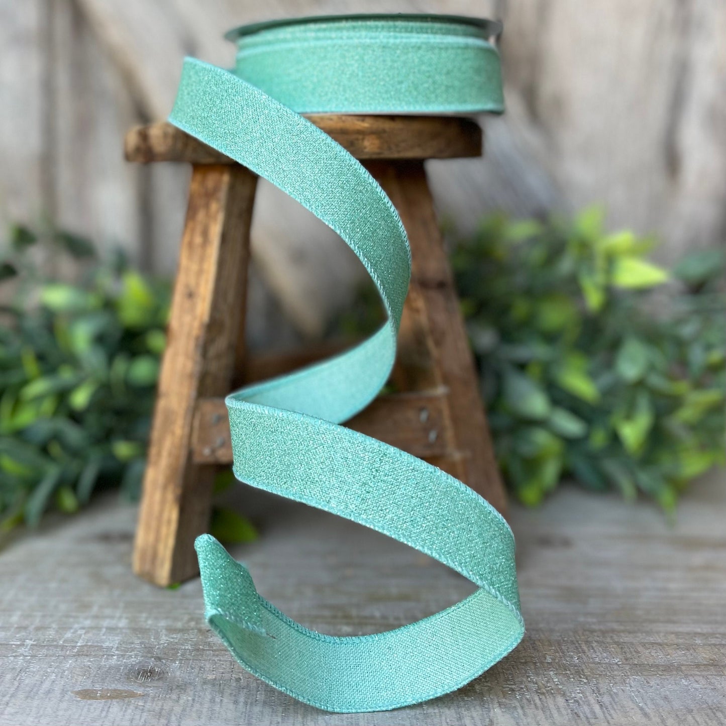 Aqua Teal Shimmer Ribbon , 7/8" x 10 Yards, Sparkle & Elegance for Crafts