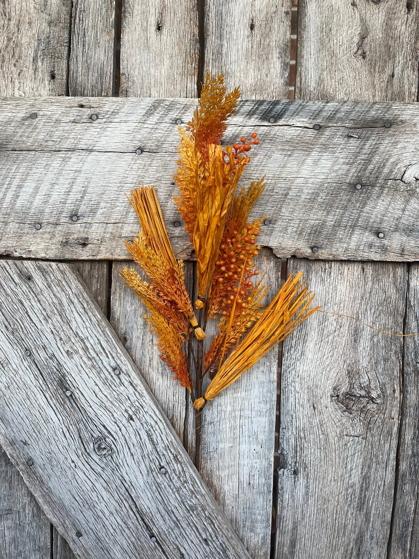 28" Yellow Orange Wheat Berry Spray for Fall, 83796