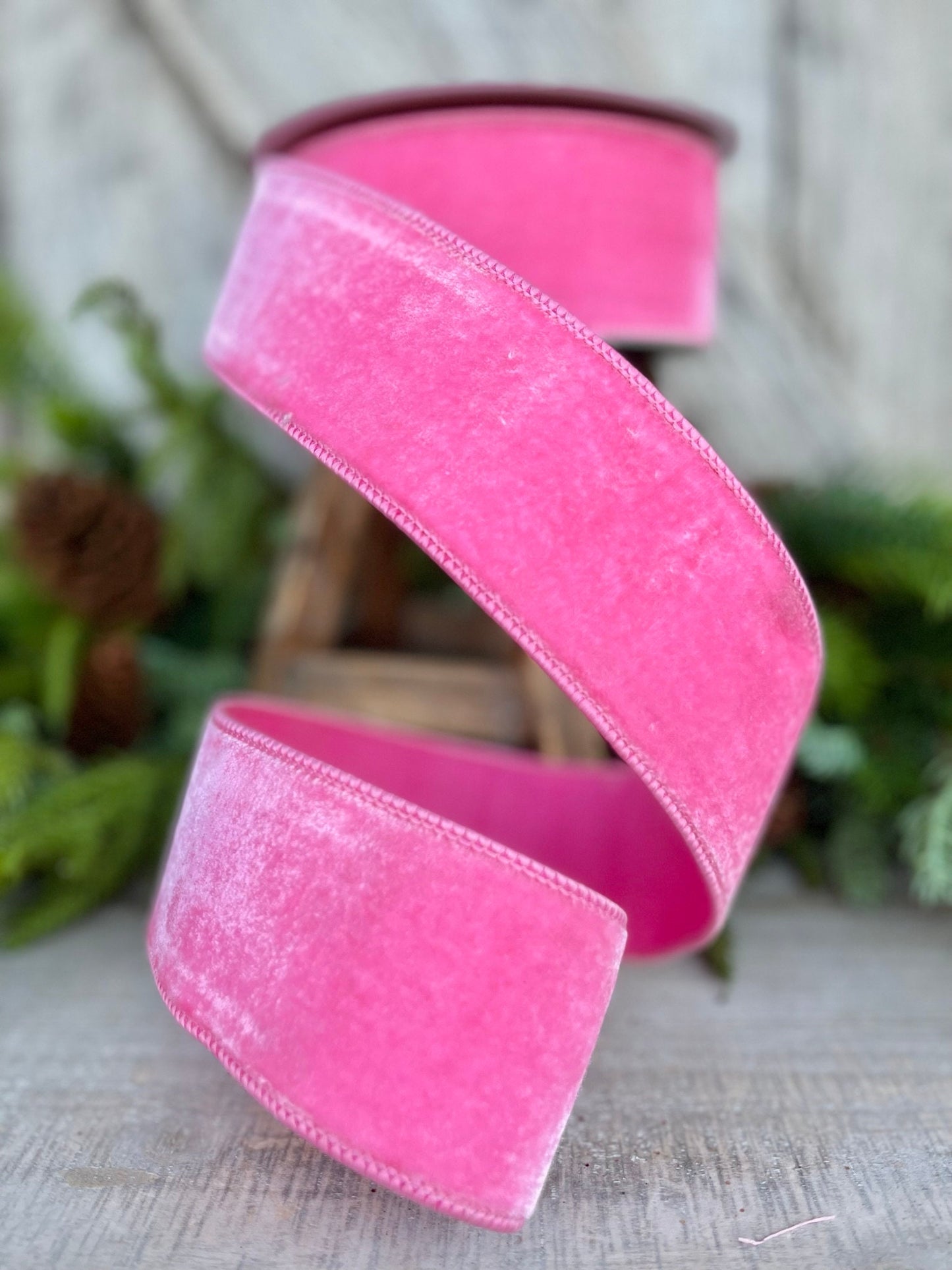 2.5" Bubblegum Pink Velvet, Farrisilk Ribbon, Designer RIbbon