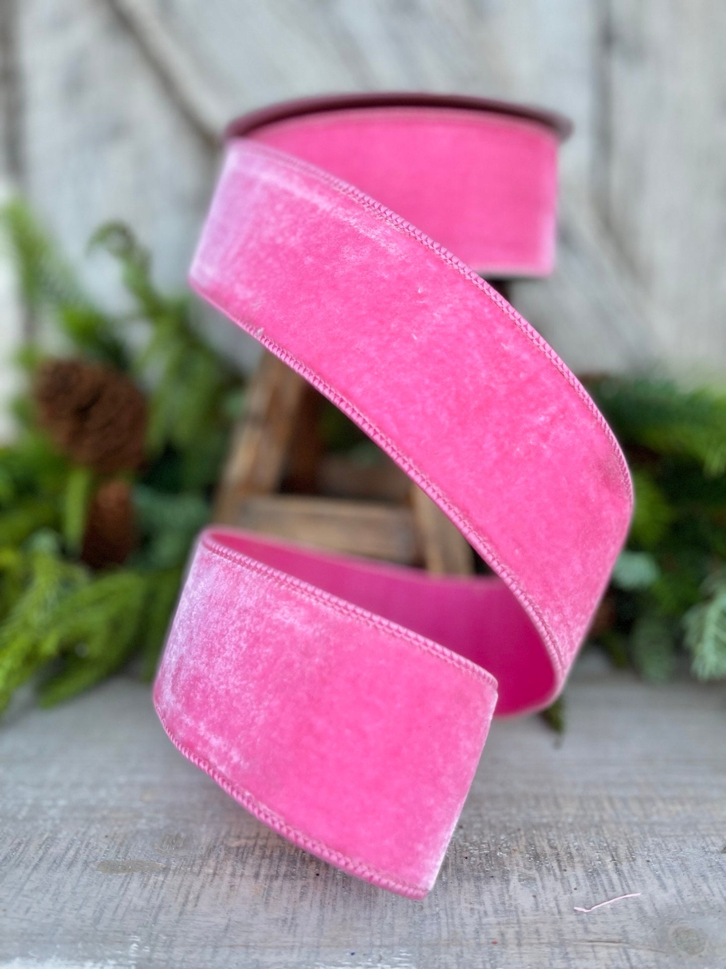 2.5" Bubblegum Pink Velvet, Farrisilk Ribbon, Designer RIbbon