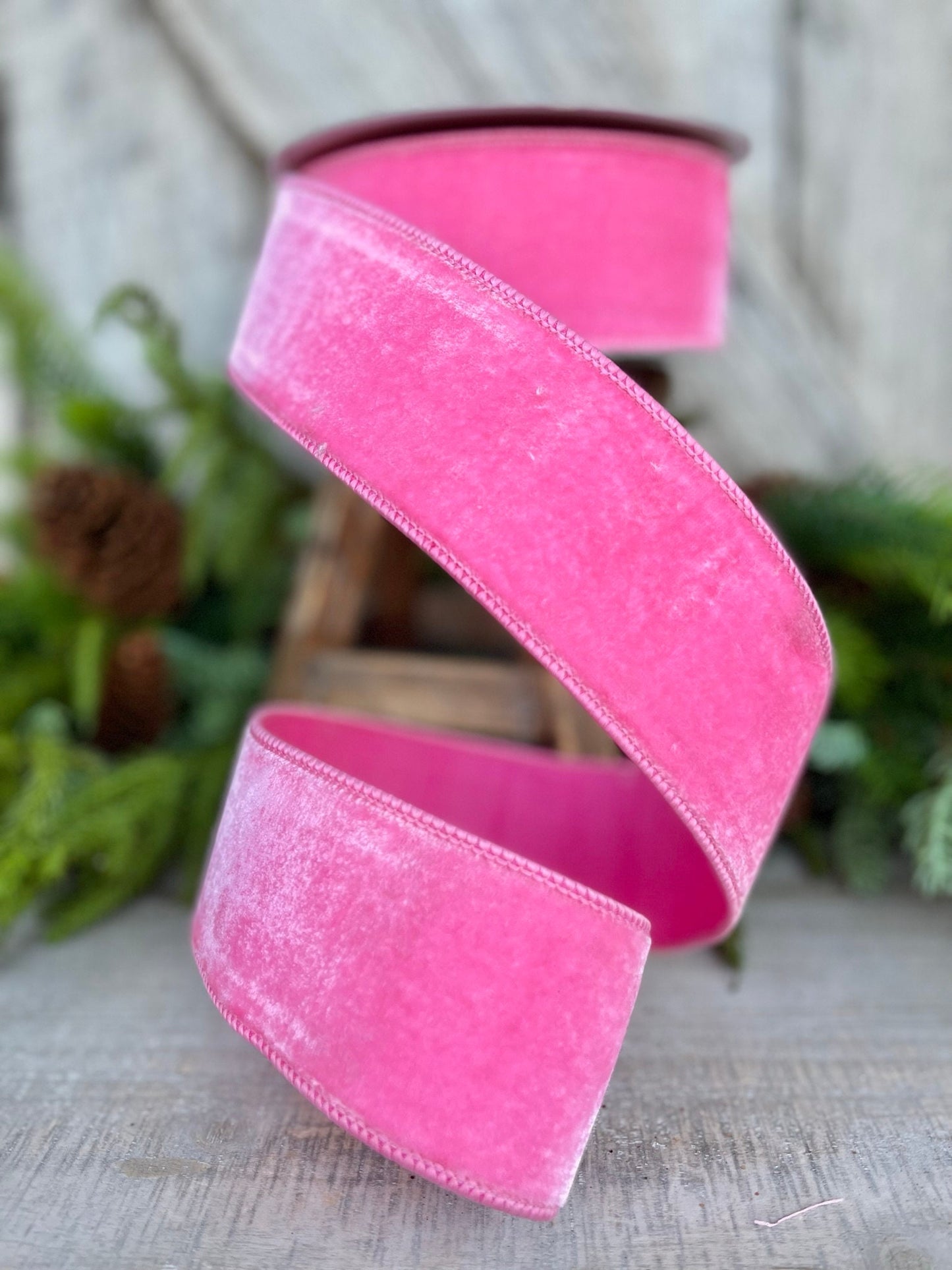 2.5" Bubblegum Pink Velvet, Farrisilk Ribbon, Designer RIbbon