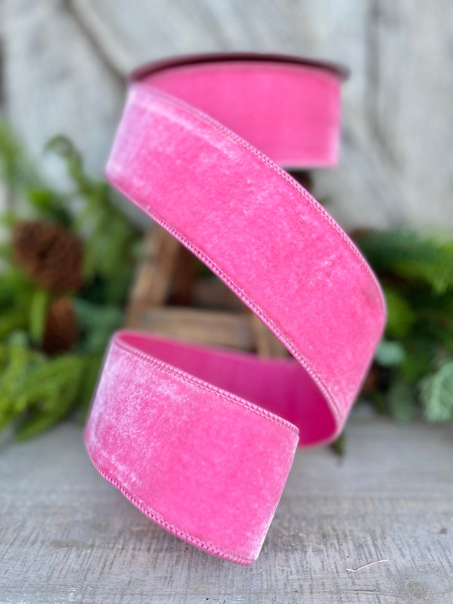 2.5" Bubblegum Pink Velvet, Farrisilk Ribbon, Designer RIbbon