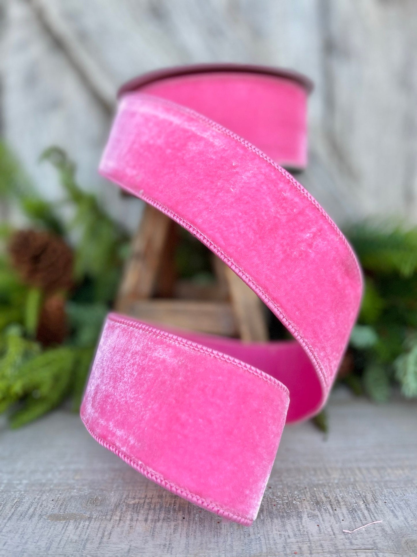 2.5" Bubblegum Pink Velvet, Farrisilk Ribbon, Designer RIbbon