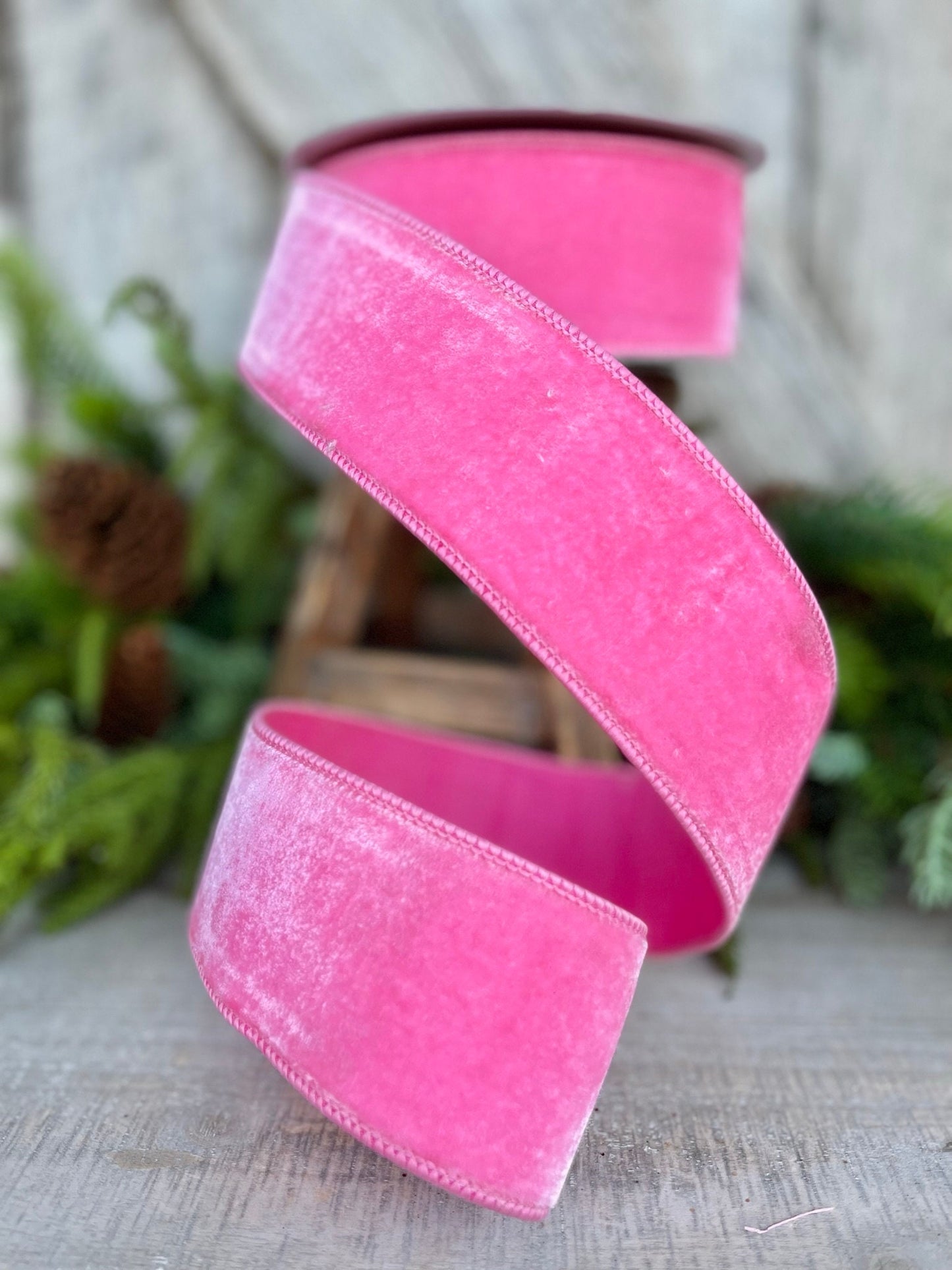 2.5" Bubblegum Pink Velvet, Farrisilk Ribbon, Designer RIbbon