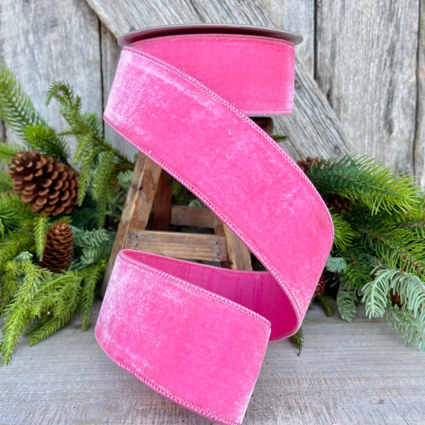 2.5" Bubblegum Pink Velvet, Farrisilk Ribbon, Designer RIbbon