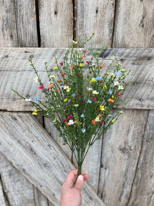 21" Multi Colored Flowering Bush, Floral Filler Bush, Spring Filler Flowers
