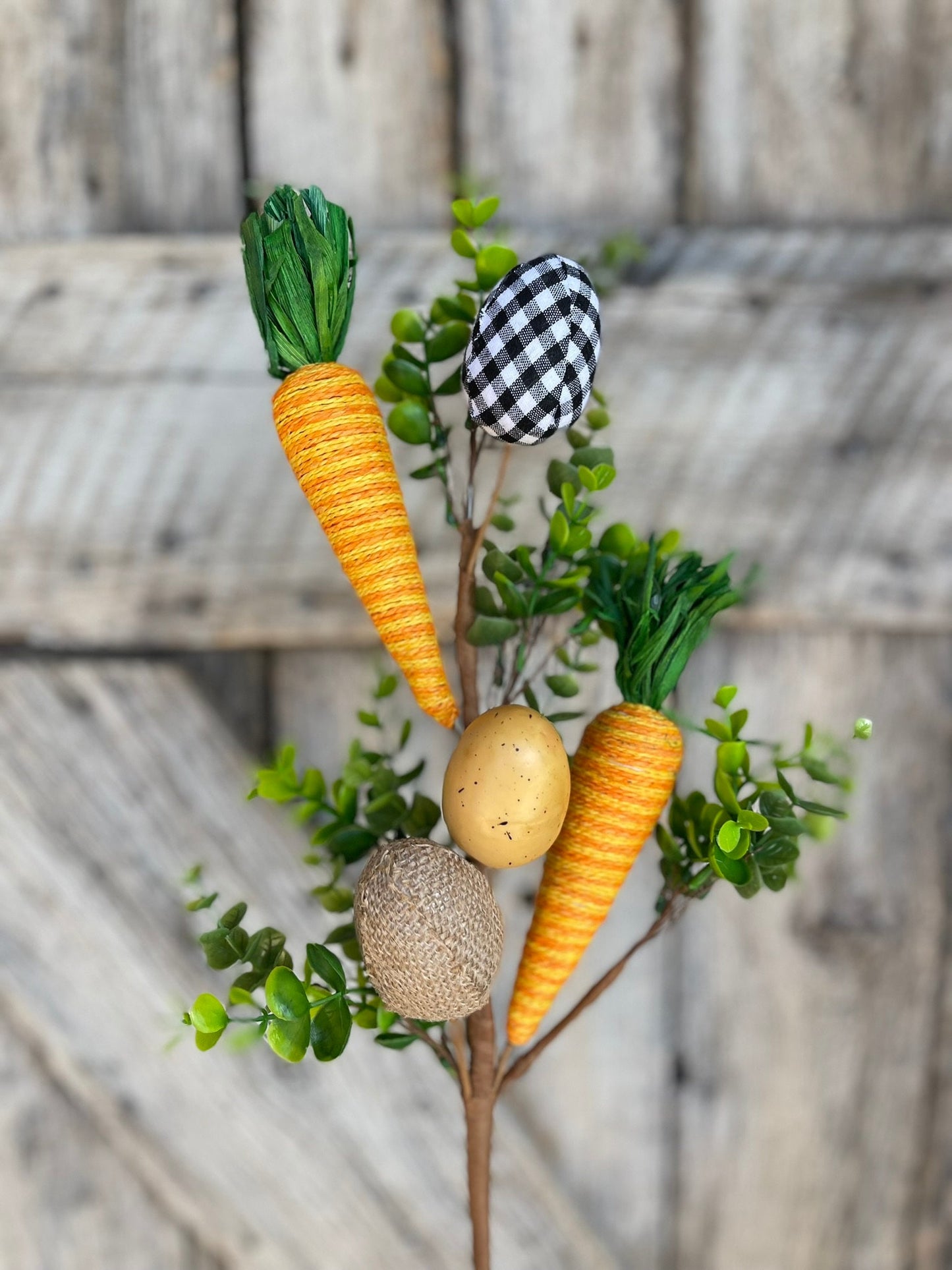 30" Easter Egg Orange Carrot Spray, Farmhouse Easter Spray