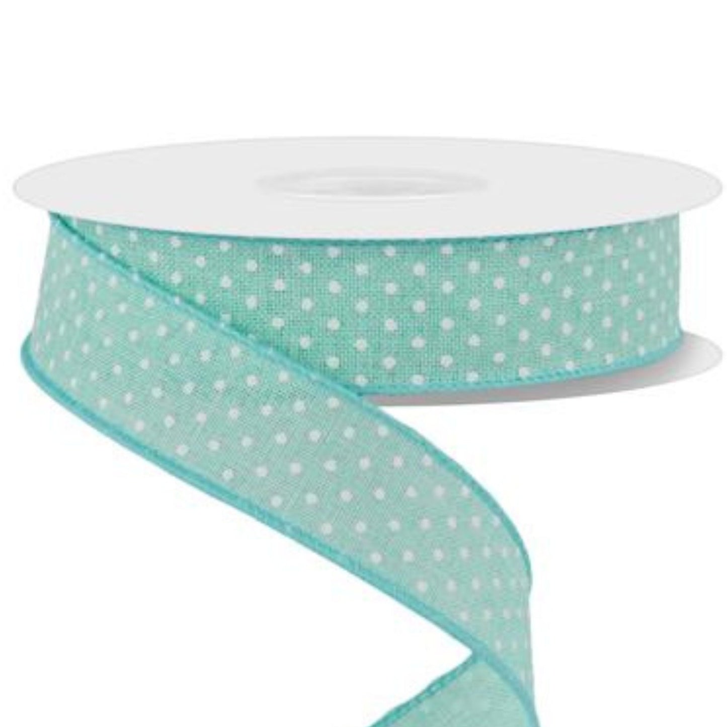 7/8" Mint Green Swiss Dots Ribbon, Mint Swiss Dots Ribbon