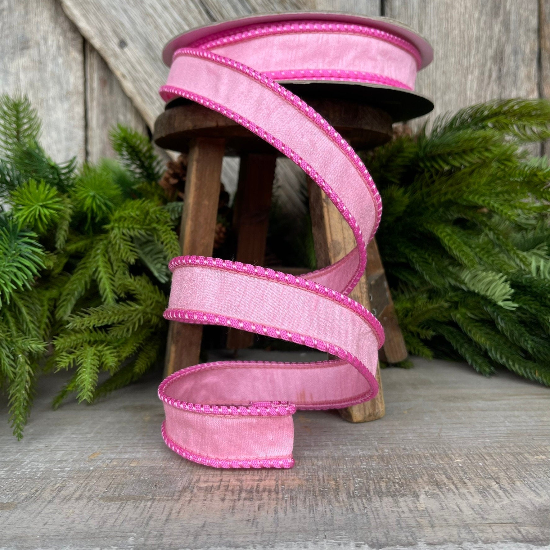 1" Pink Sherbert Cord Ribbon, Farrisilk Ribbon, Pink Ribbon
