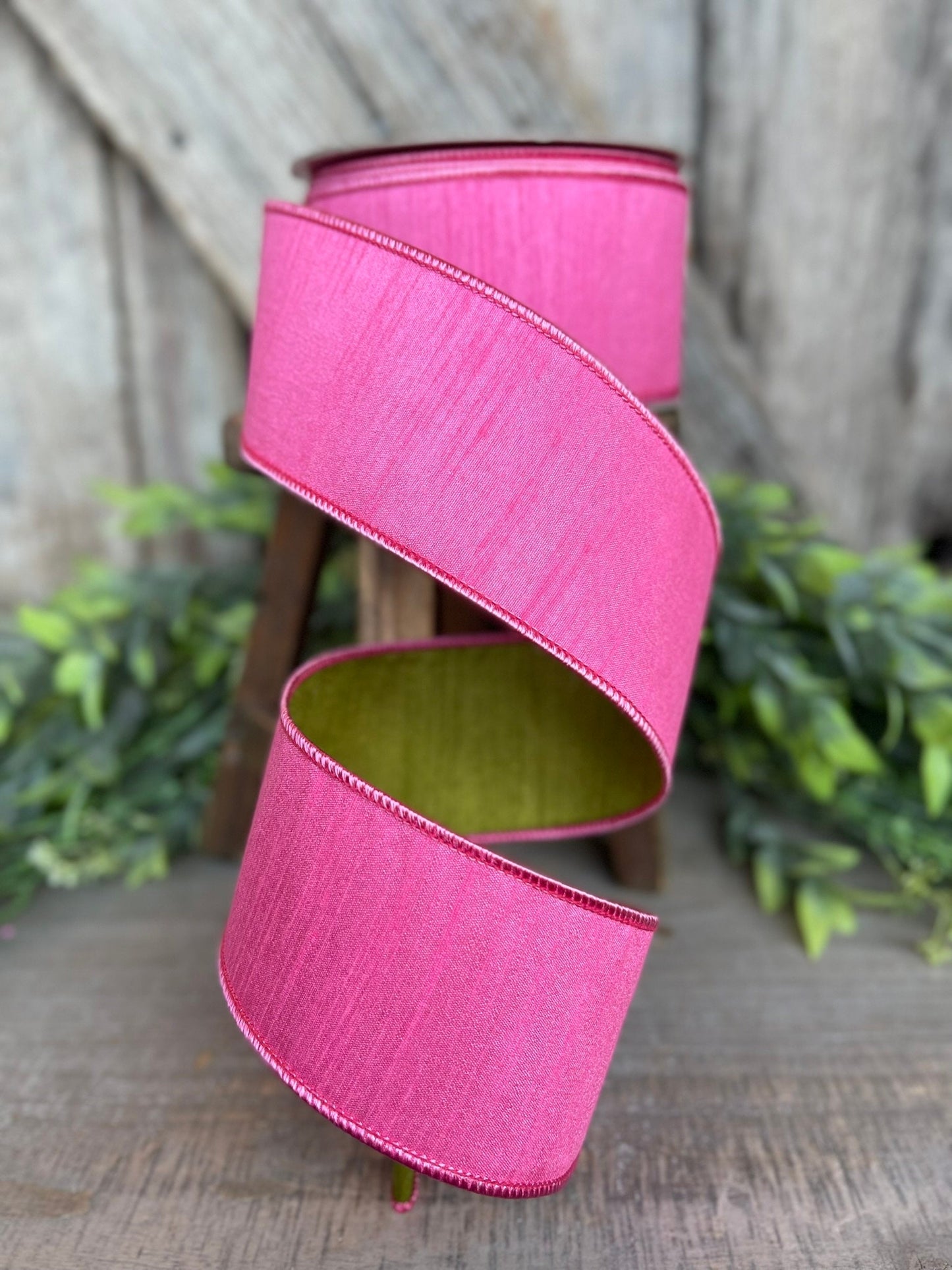 2.5” Bubblegum Pink Ribbon, Farrisilk ribbon, wired ribbon