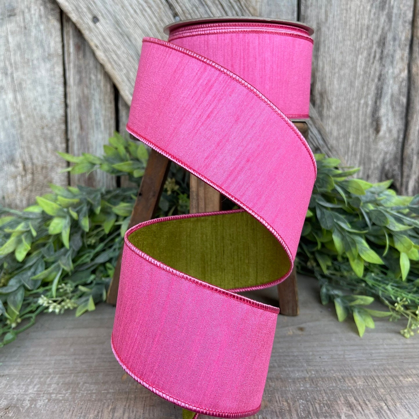 2.5” Bubblegum Pink Ribbon, Farrisilk ribbon, wired ribbon