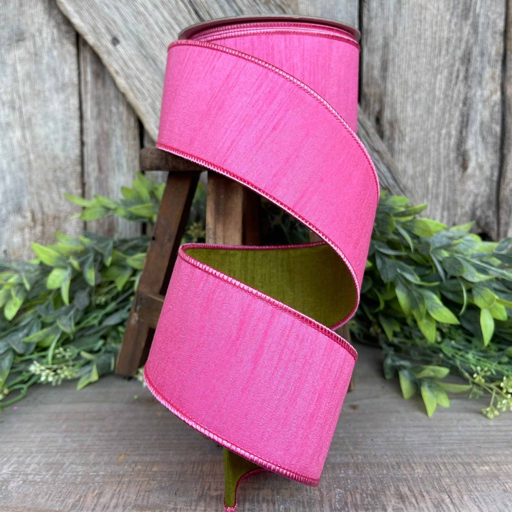 2.5” Bubblegum Pink Ribbon, Farrisilk ribbon, wired ribbon