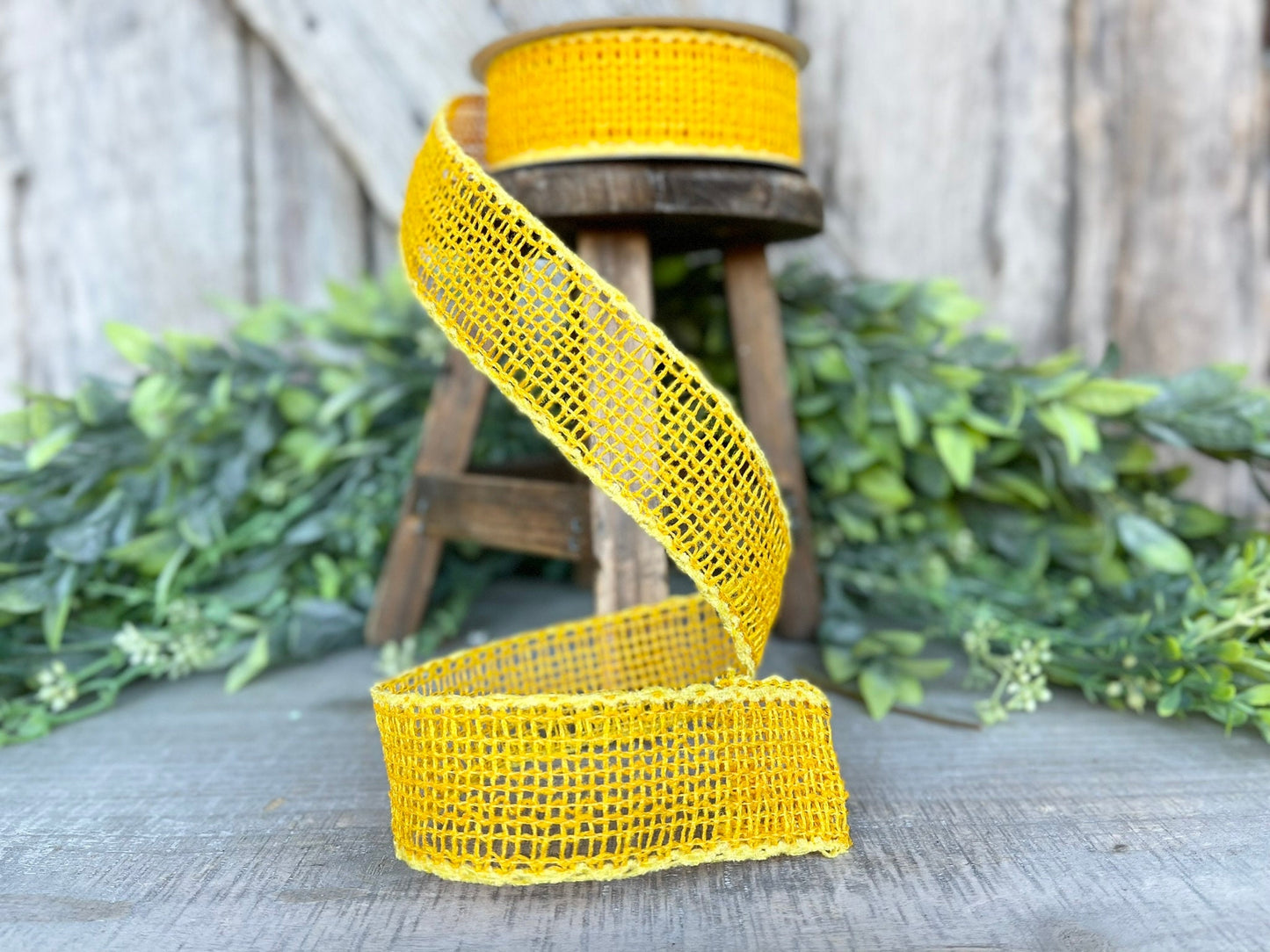 1.5" Yellow Orange Vibrant Weave Ribbon, Ribbon, Burlap Ribbon