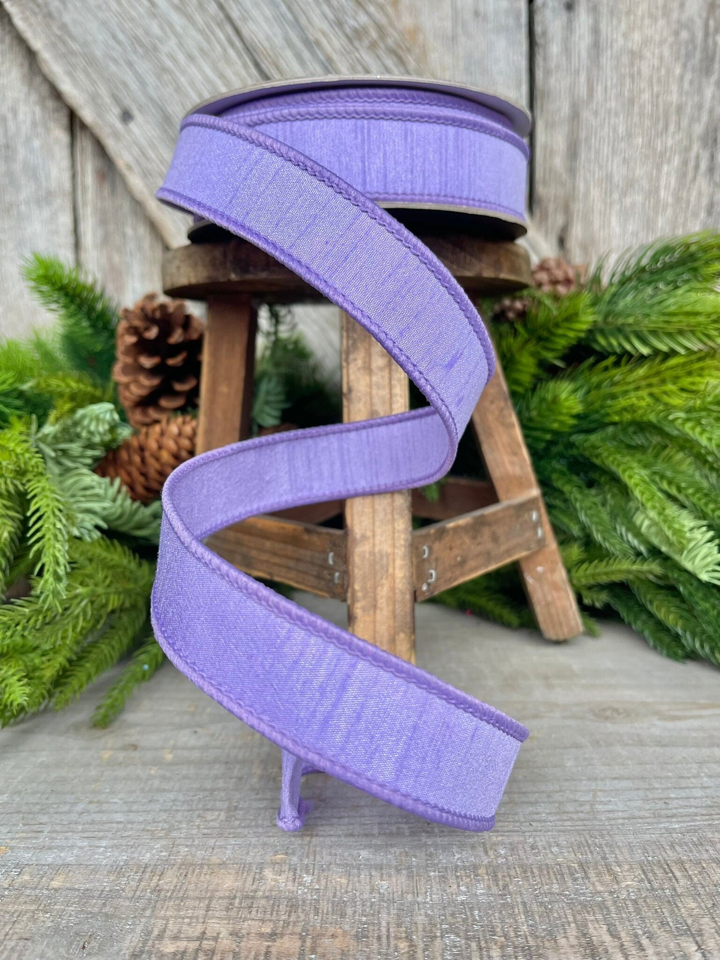1” Lavender Dupion Ribbon, Farrisilk ribbon