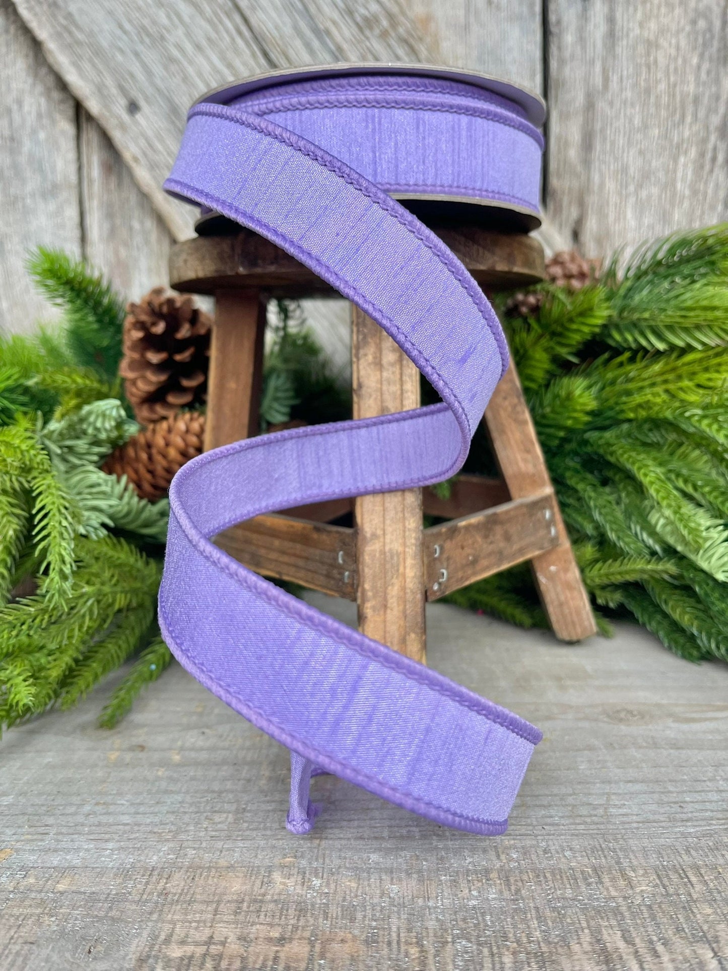 1” Lavender Dupion Ribbon, Farrisilk ribbon