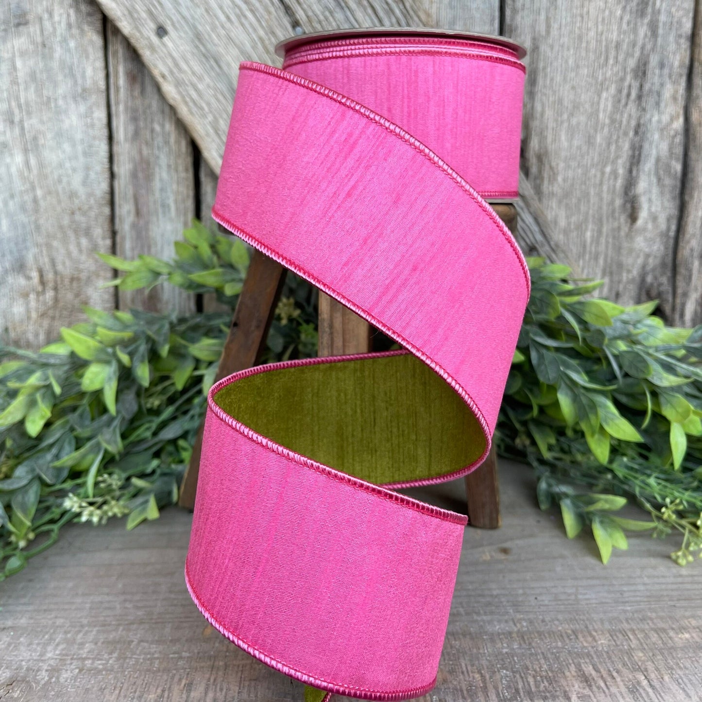 2.5” Bubblegum Pink Ribbon, Farrisilk ribbon, wired ribbon
